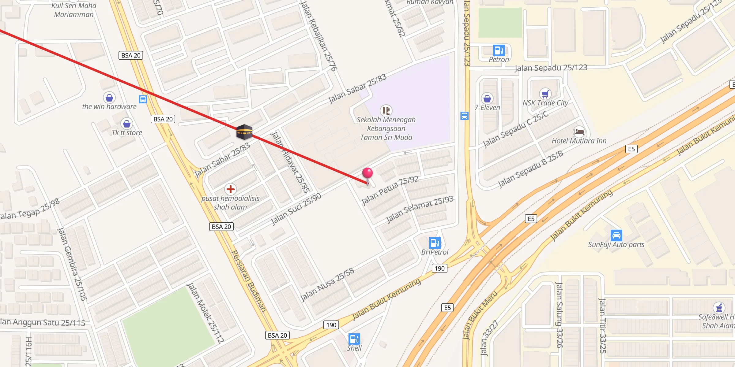 Carte de localisation : Surau Al-Muiz'z