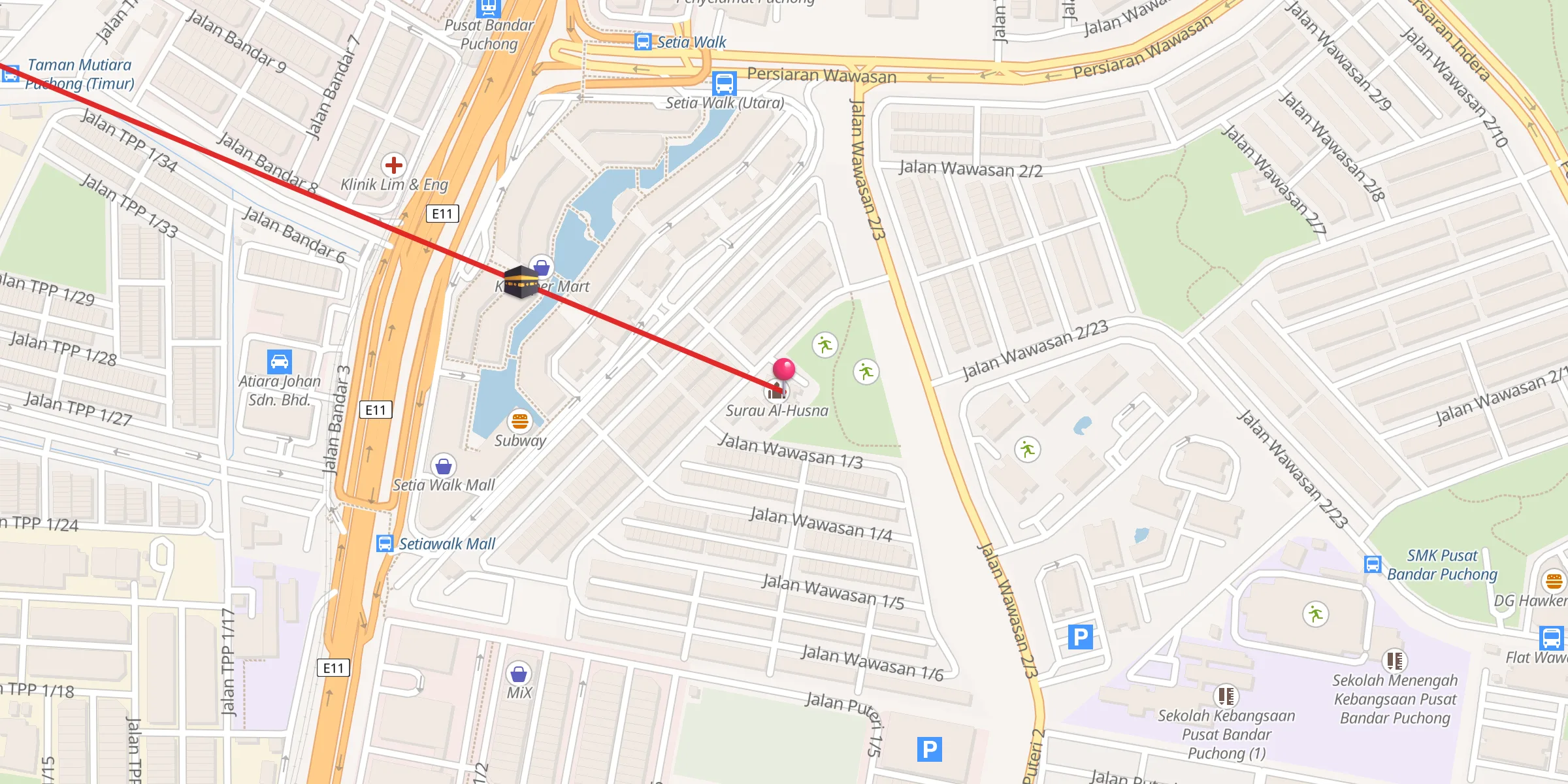 Carte de localisation : Surau Al-Husna
