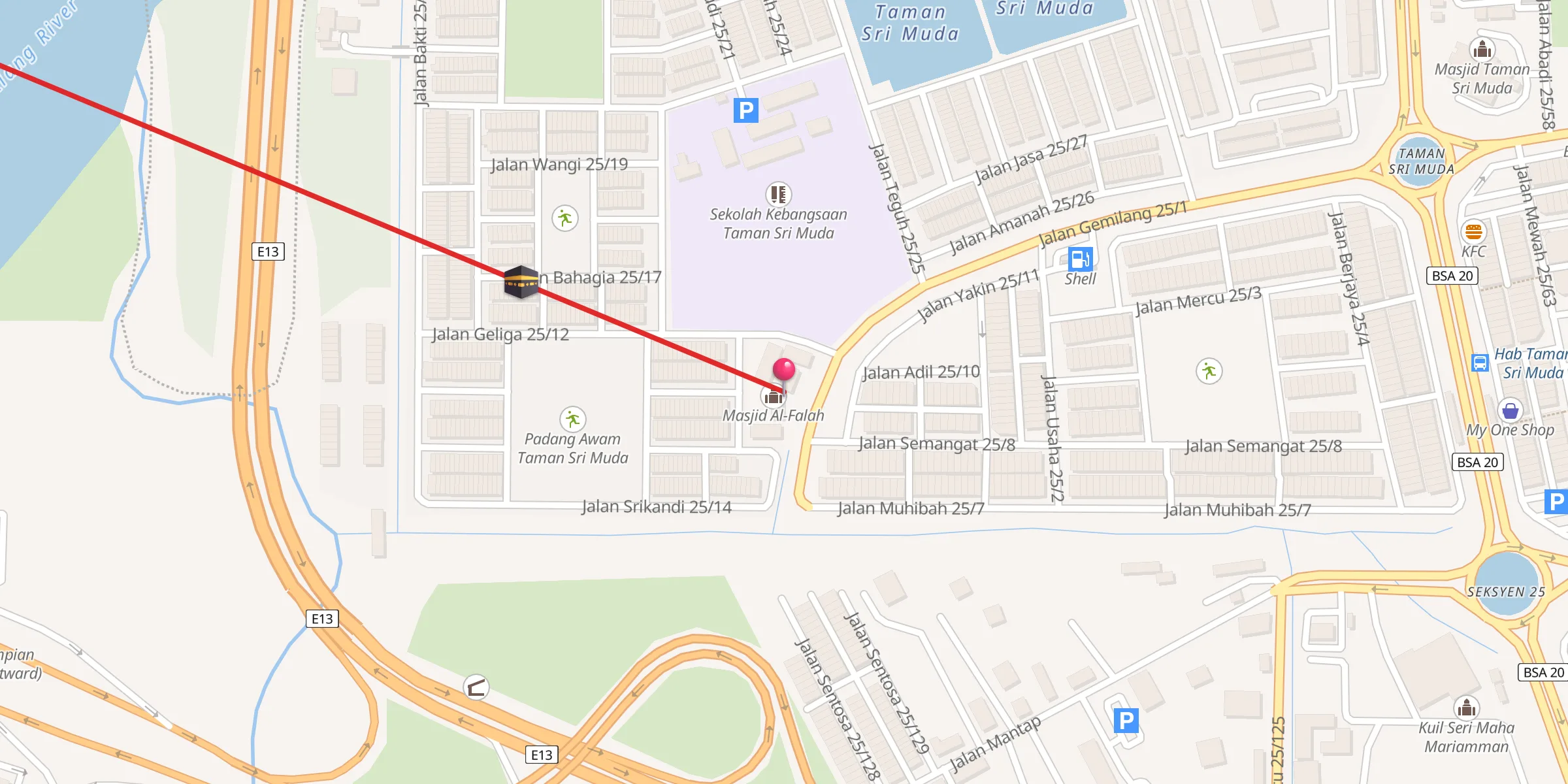 Carte de localisation : Masjid Al-Falah