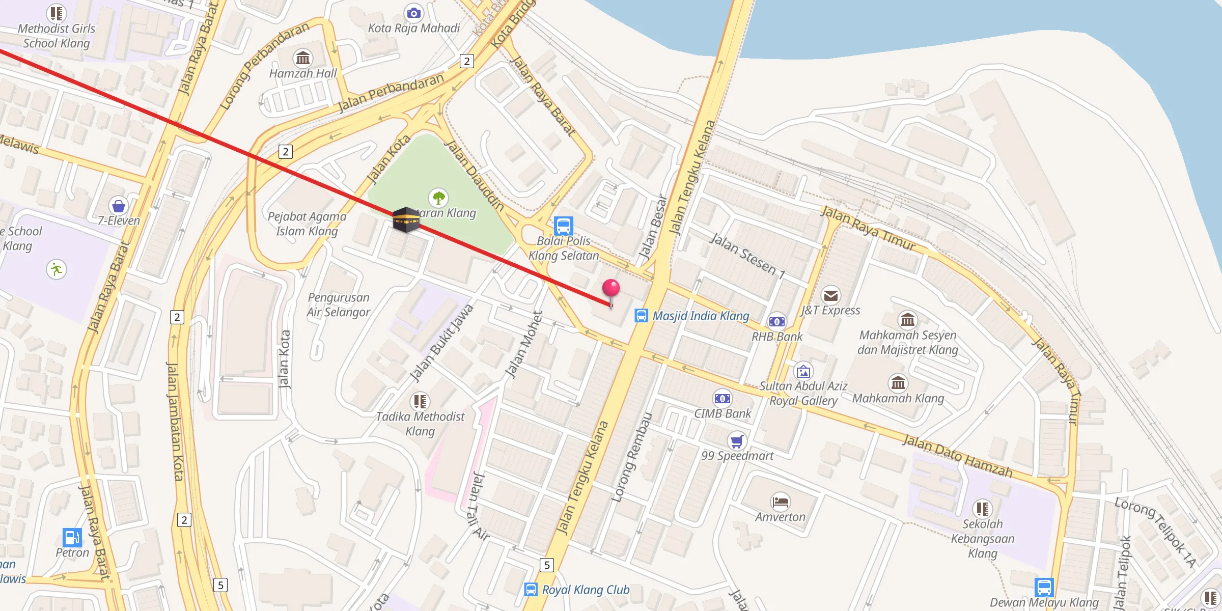 Carte de localisation : Masjid India Muslim Tengku Kelana