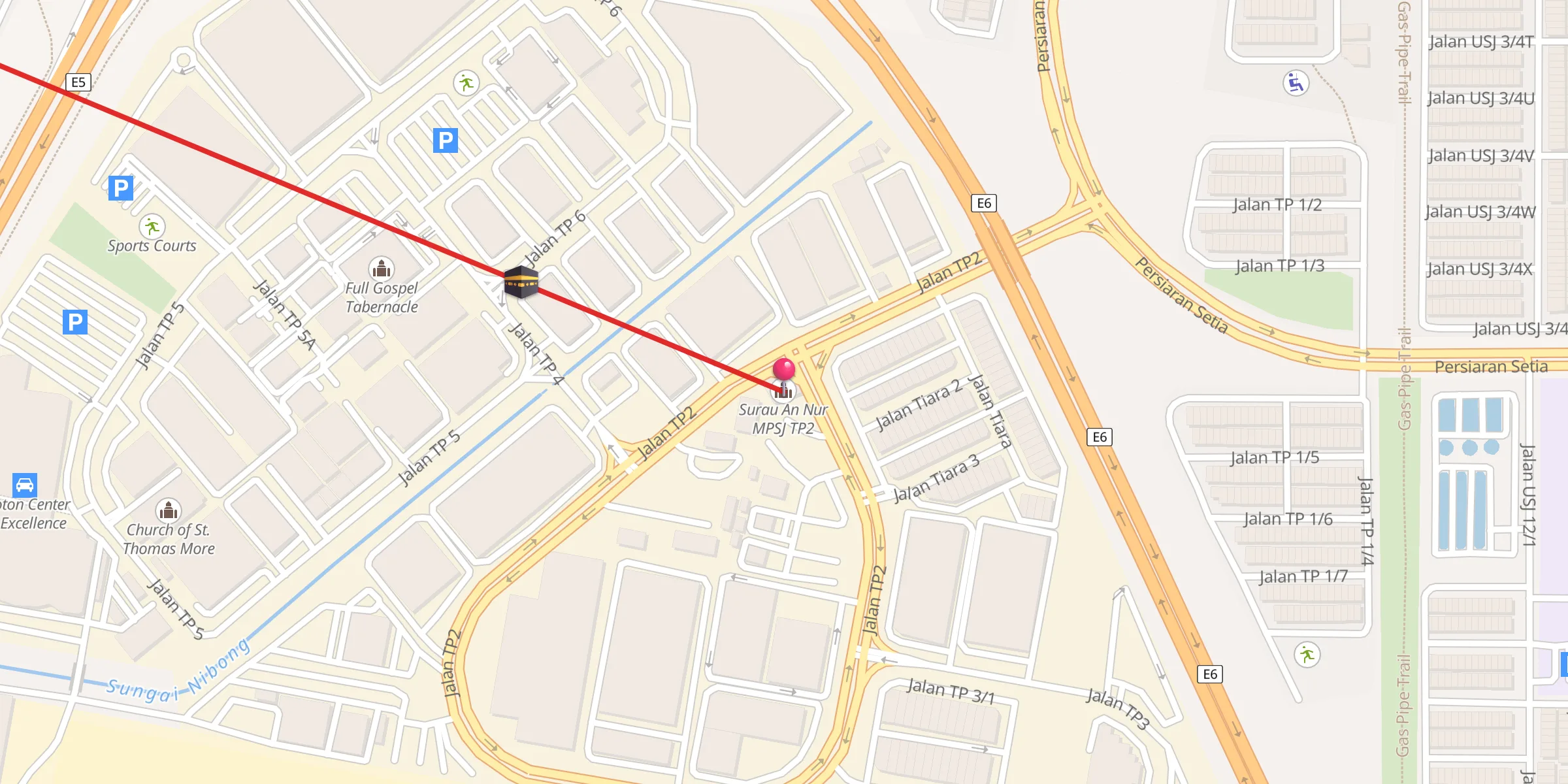Carte de localisation : Surau An Nur MPSJ TP2