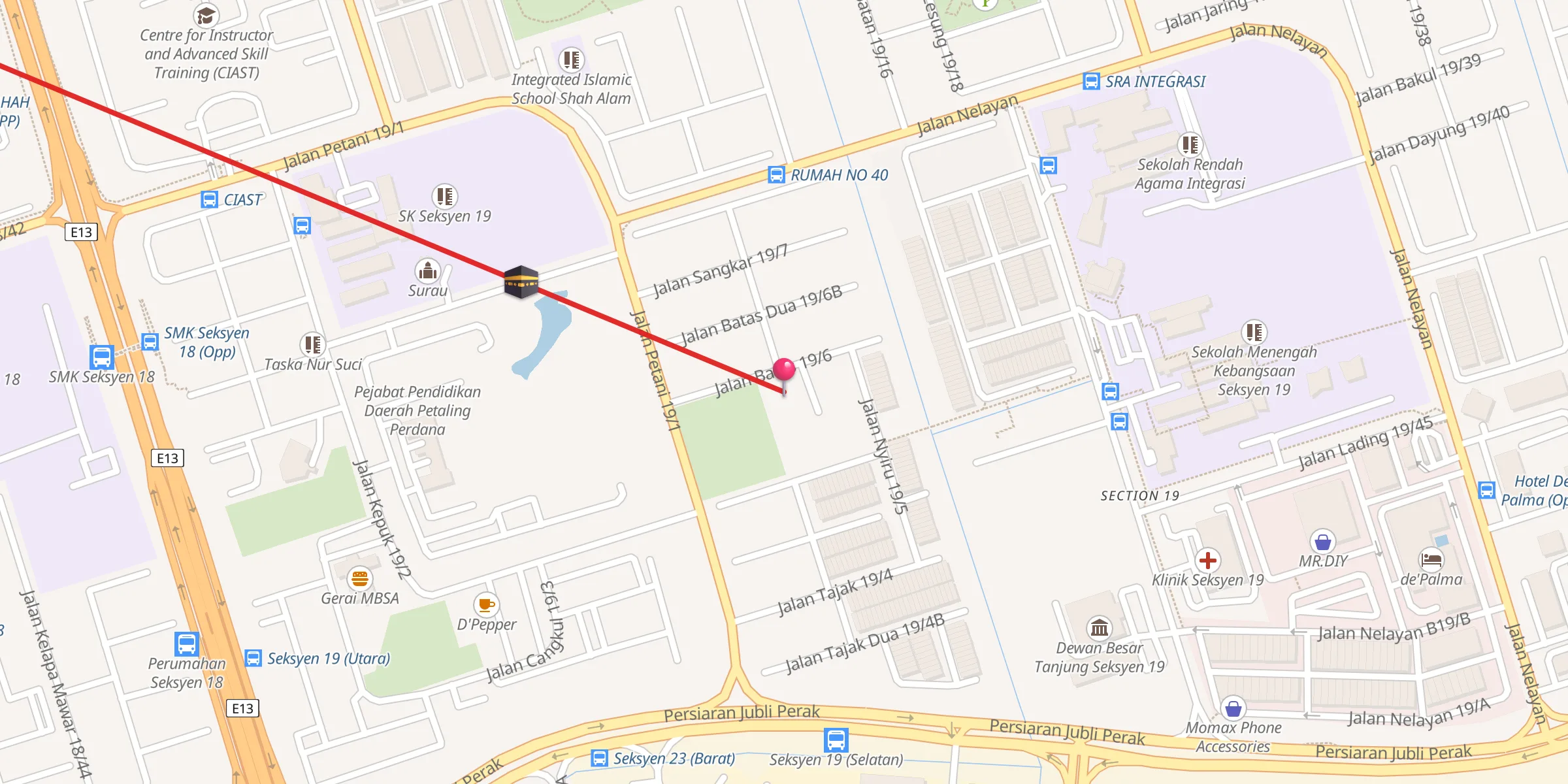 Carte de localisation : Surau An-Najahiyah