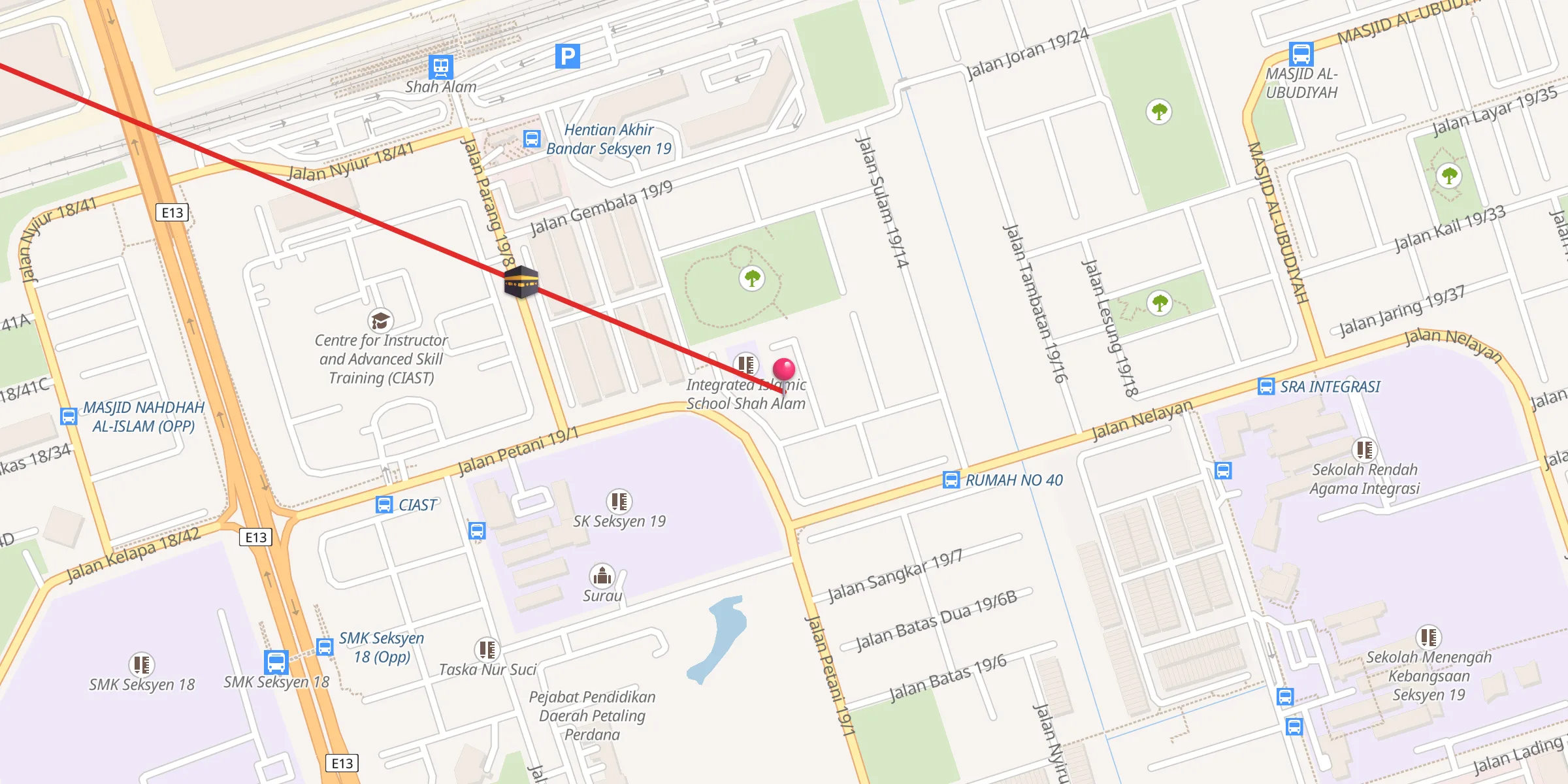 Carte de localisation : Surau Al-Huda