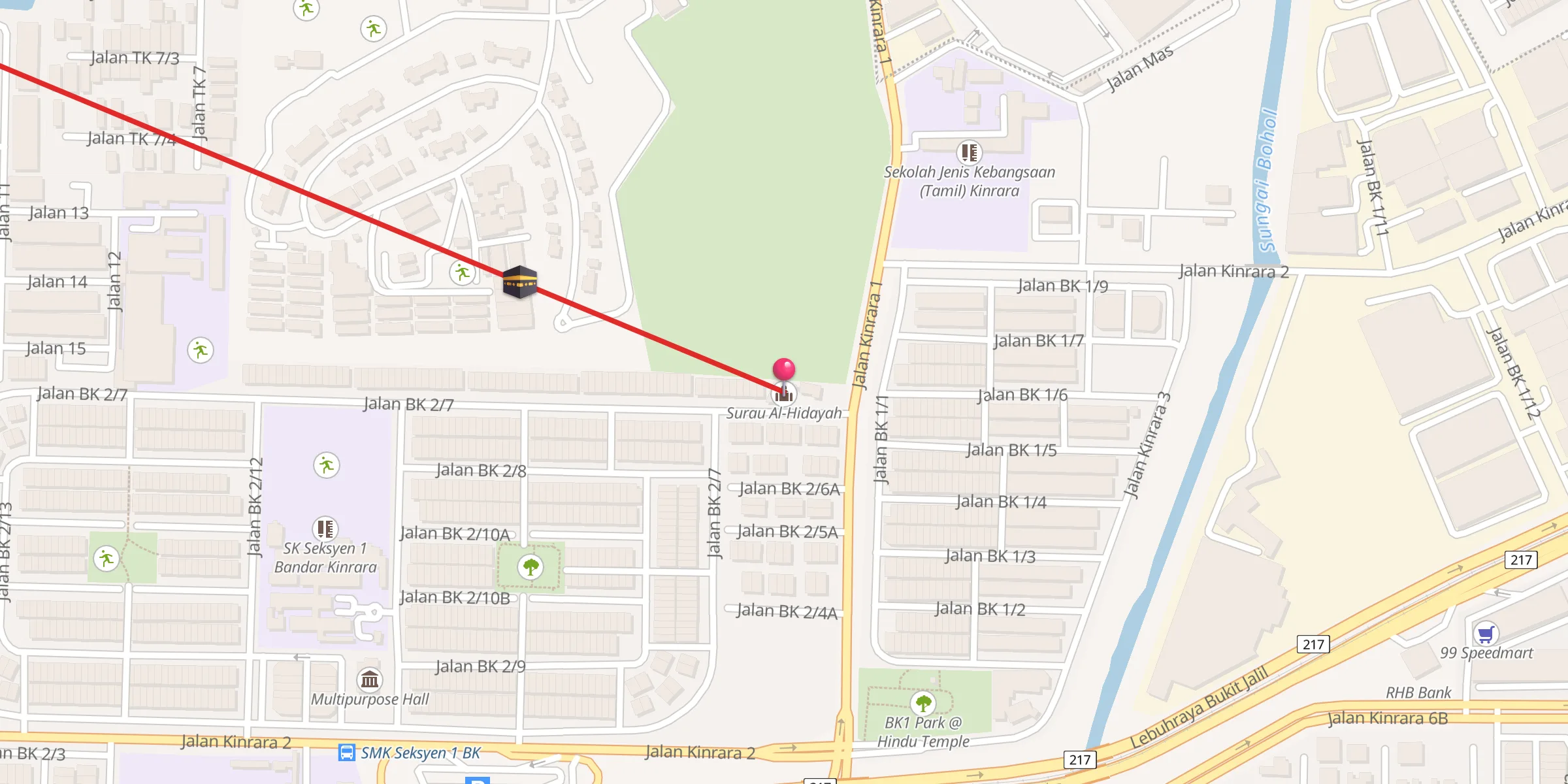 Carte de localisation : Surau Al-Hidayah