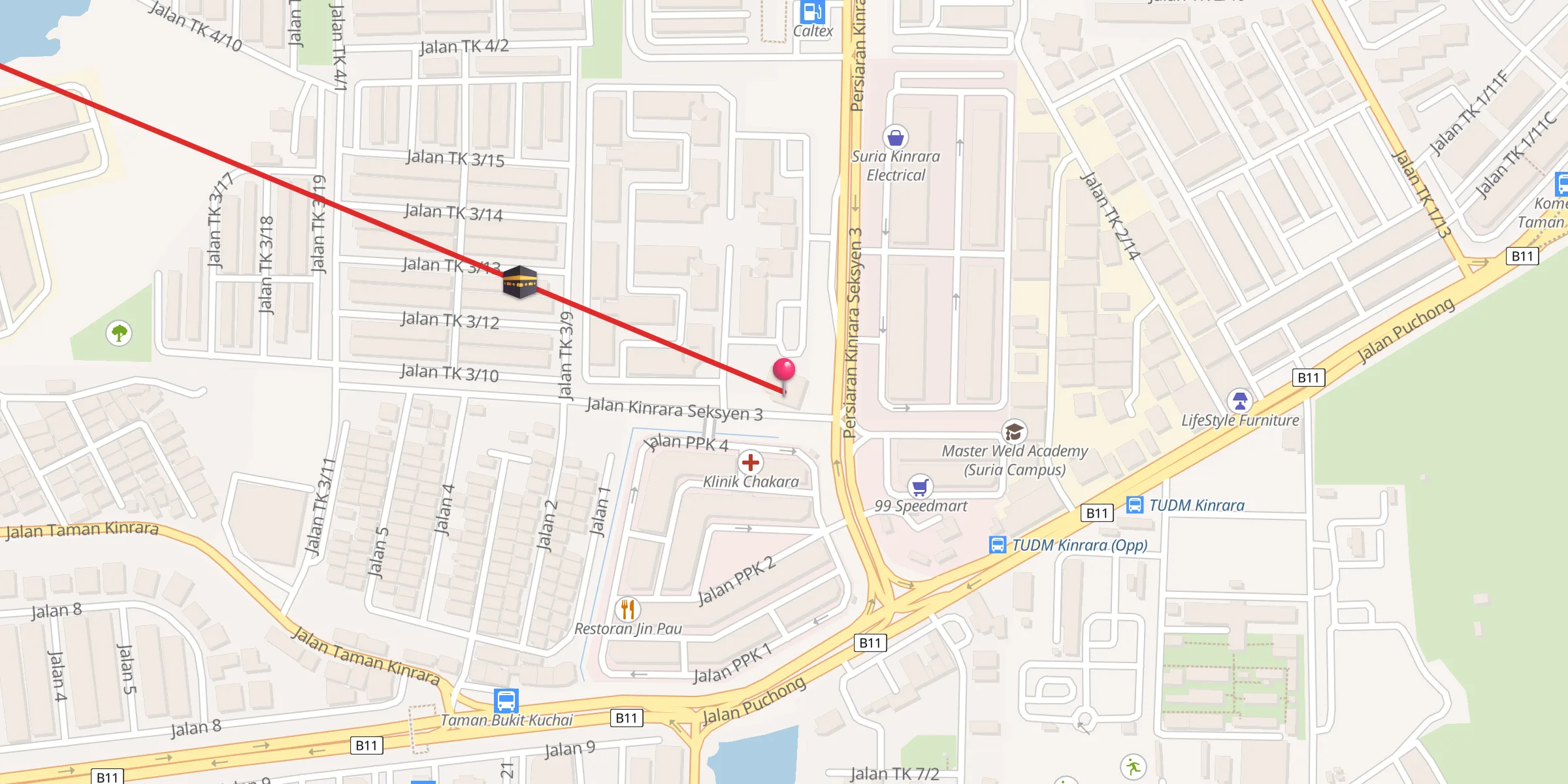 Carte de localisation : Surau As-Siddiq