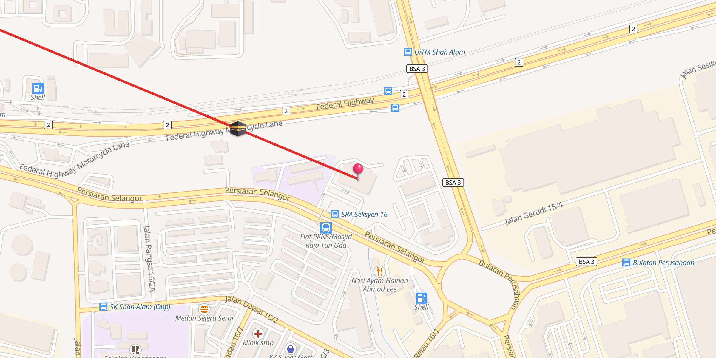 Carte de localisation : Masjid Jamek Raja Tun Uda