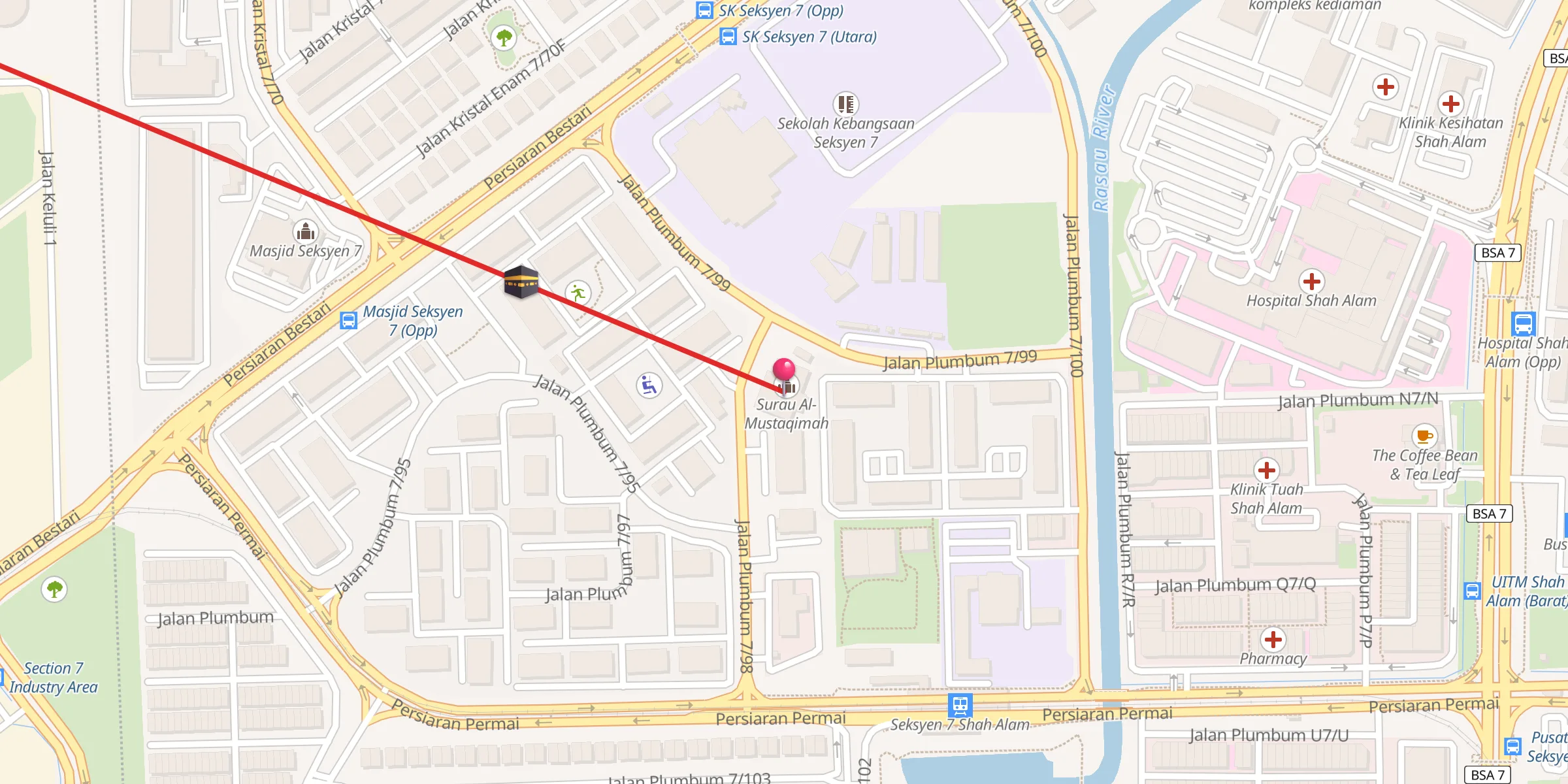 Carte de localisation : Surau Al-Mustaqimah