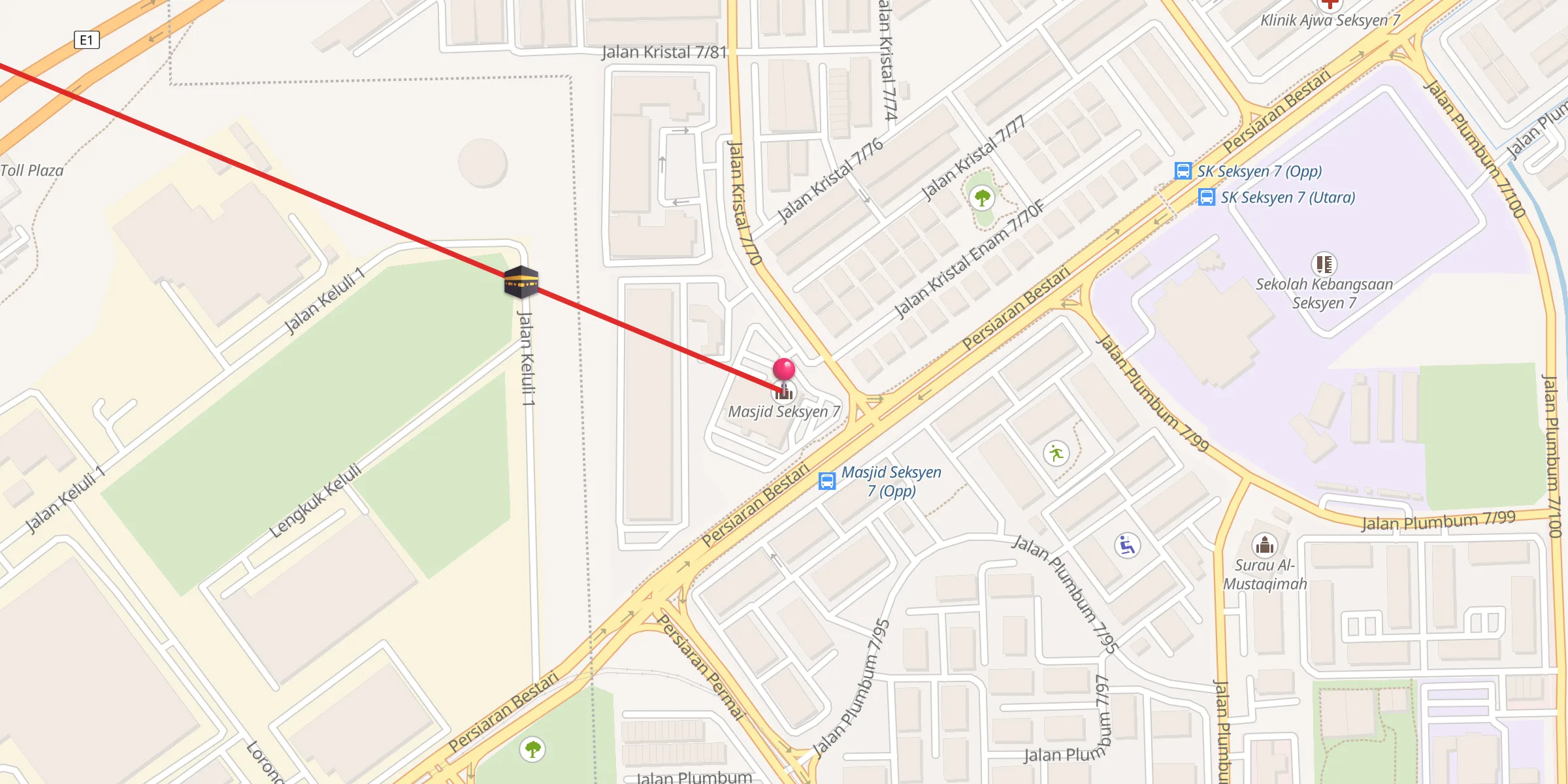 Carte de localisation : Masjid Seksyen 7