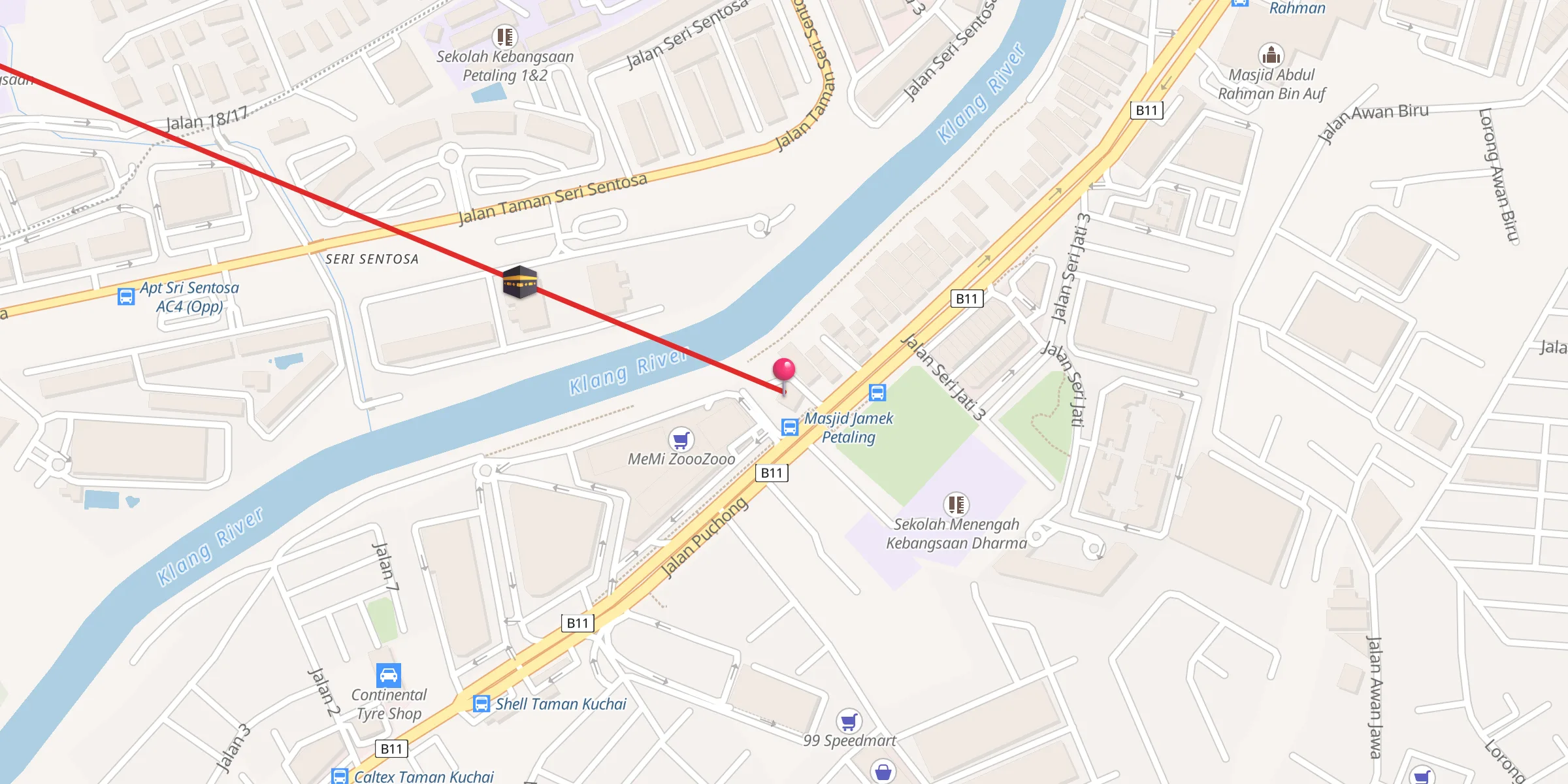 Carte de localisation : Masjid Jamek Petaling