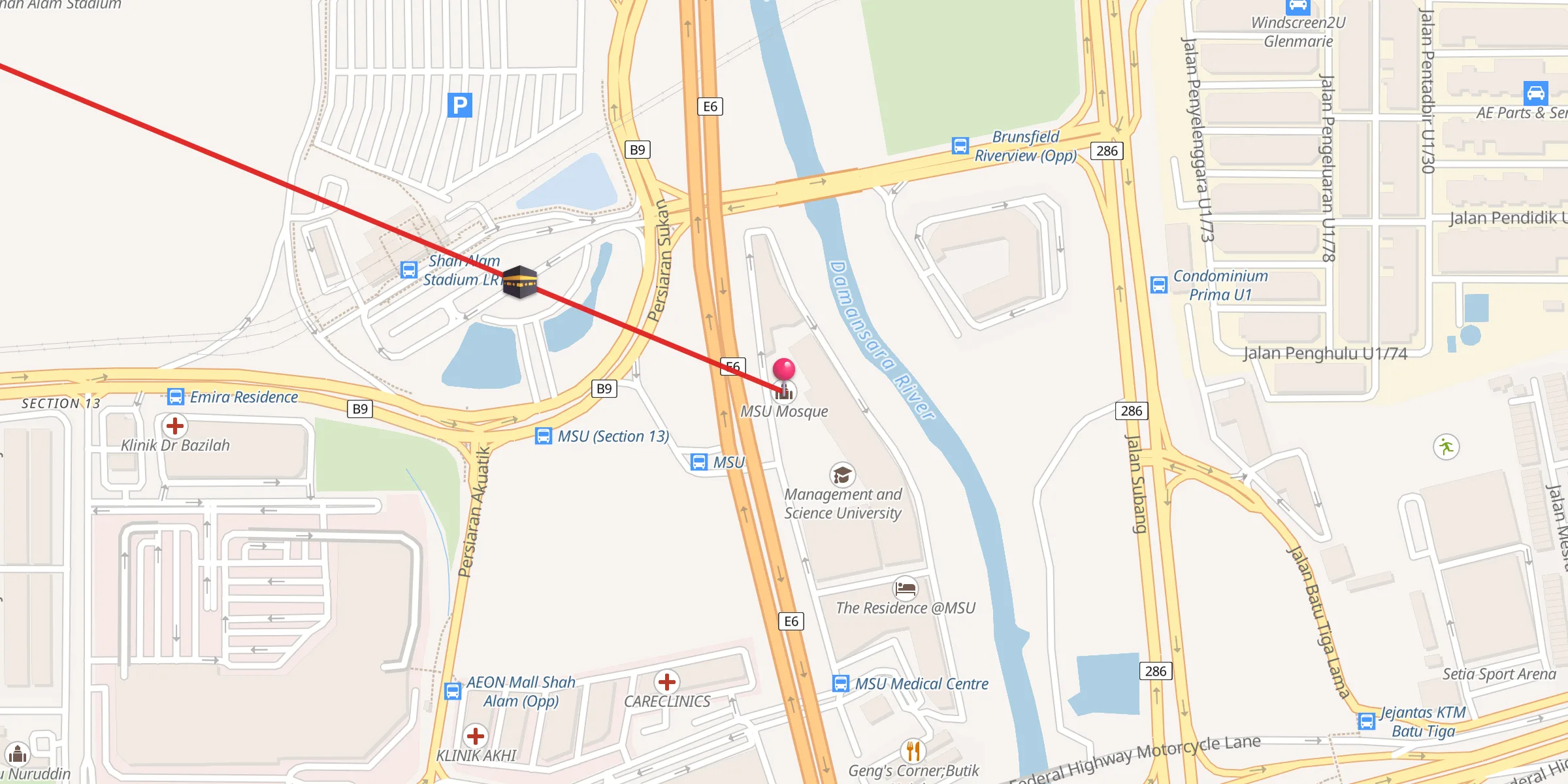 Carte de localisation : MSU Mosque