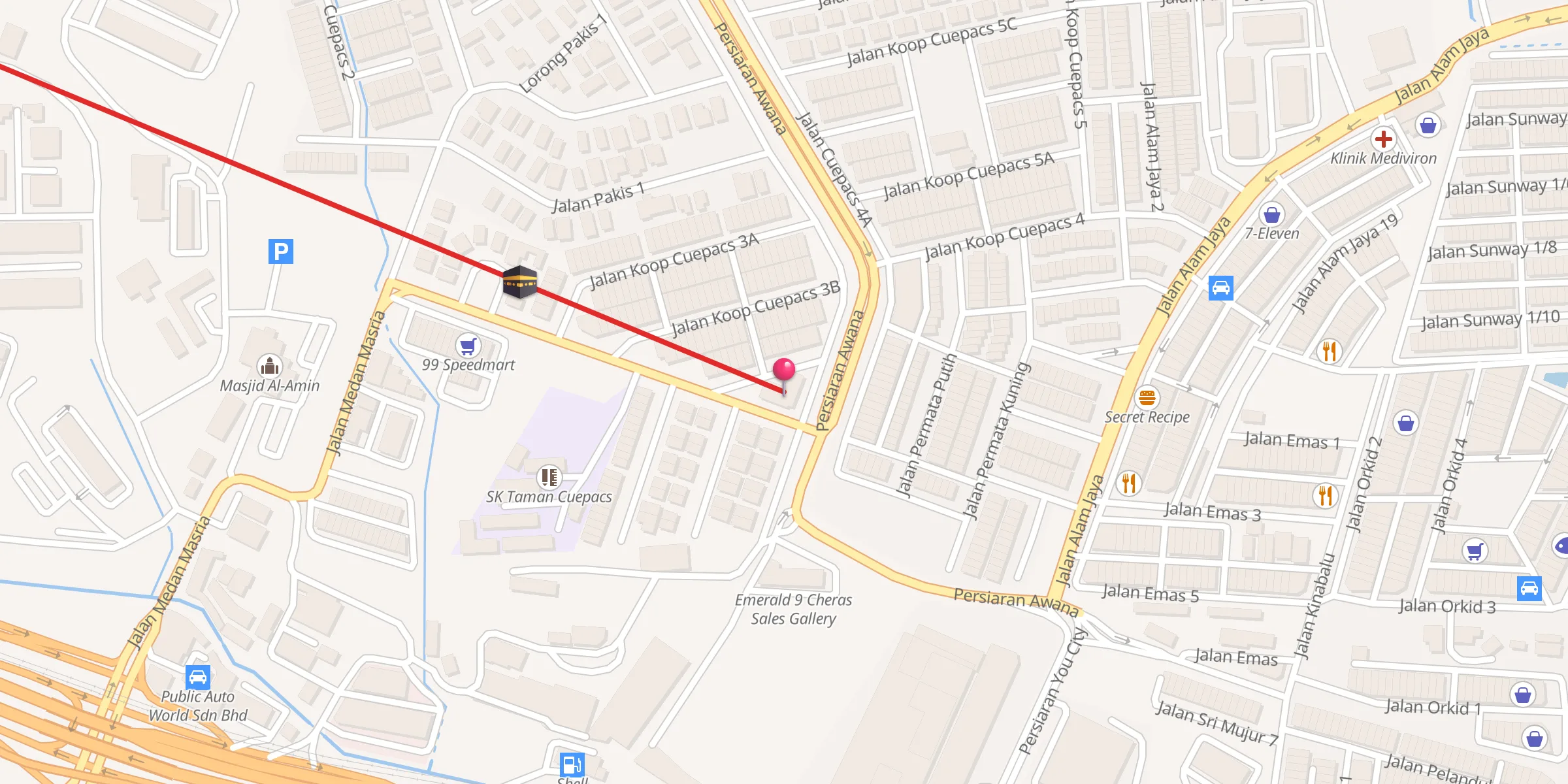 Carte de localisation : Madrasatul Hidayah Taman Cuepacs