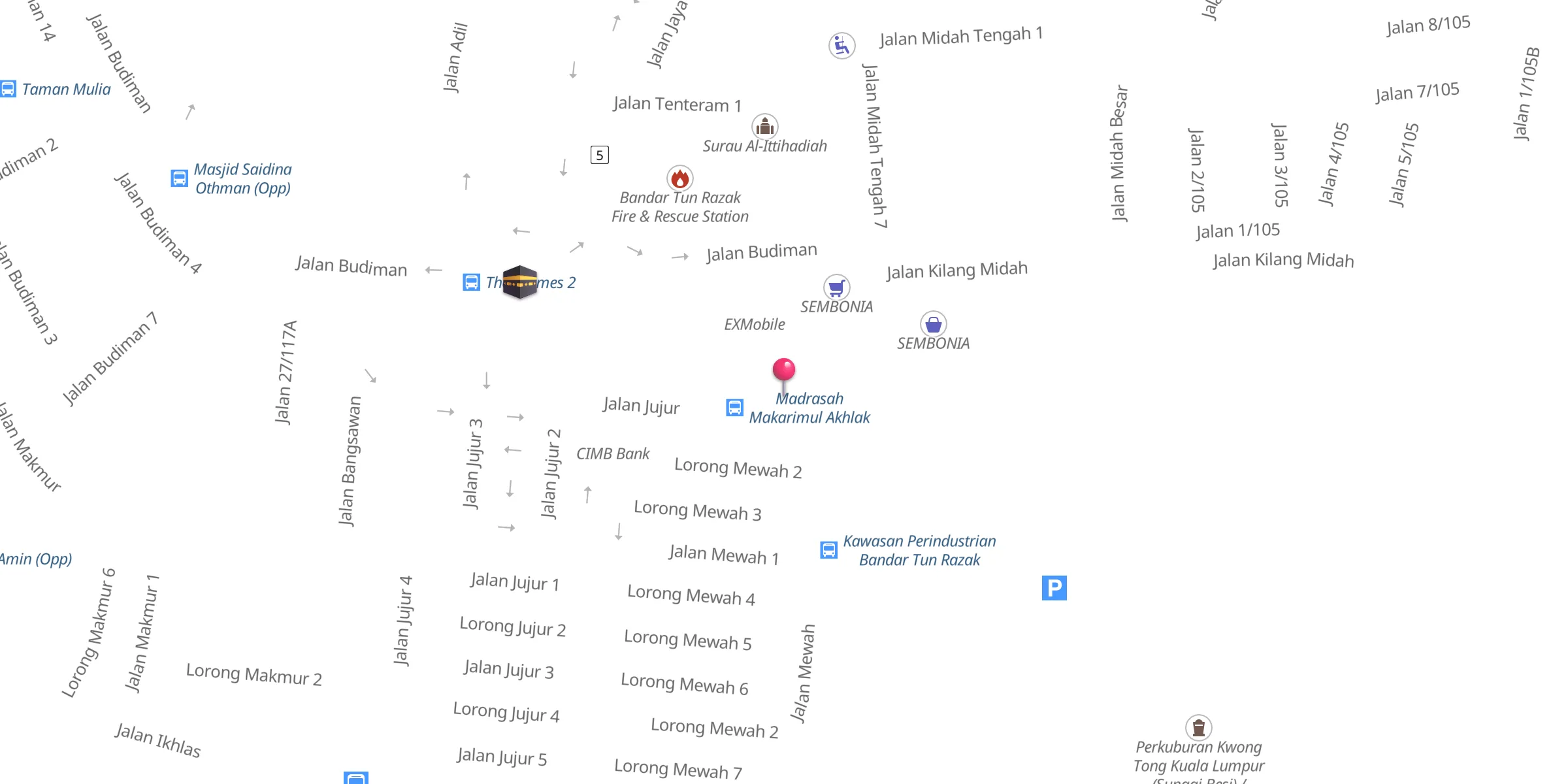 Carte de localisation : Madrasah Makarimul Akhlak