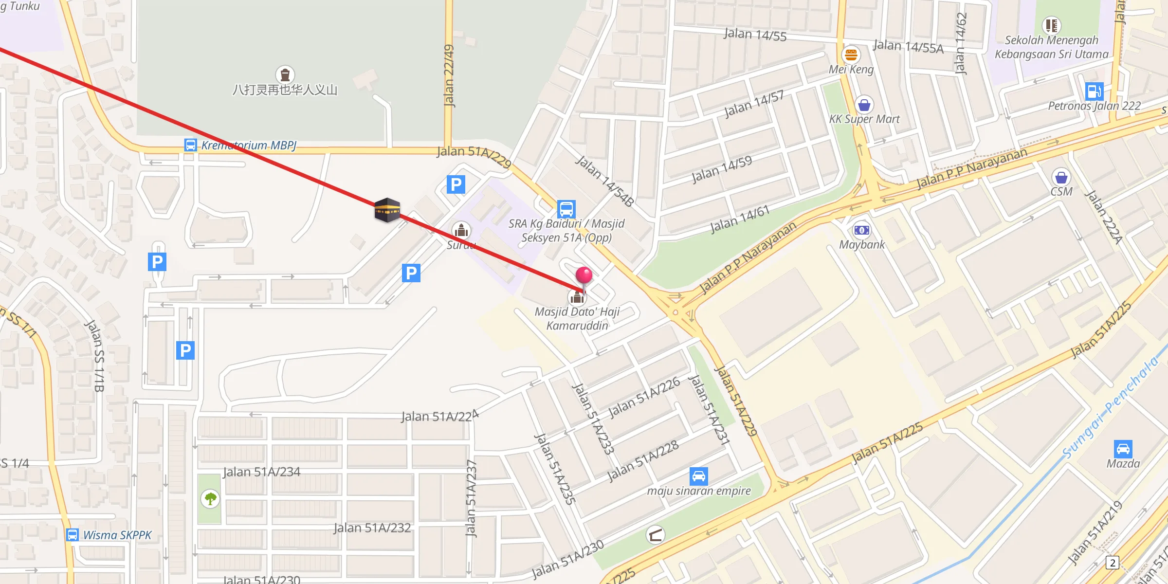 Carte de localisation : Masjid Dato' Haji Kamaruddin