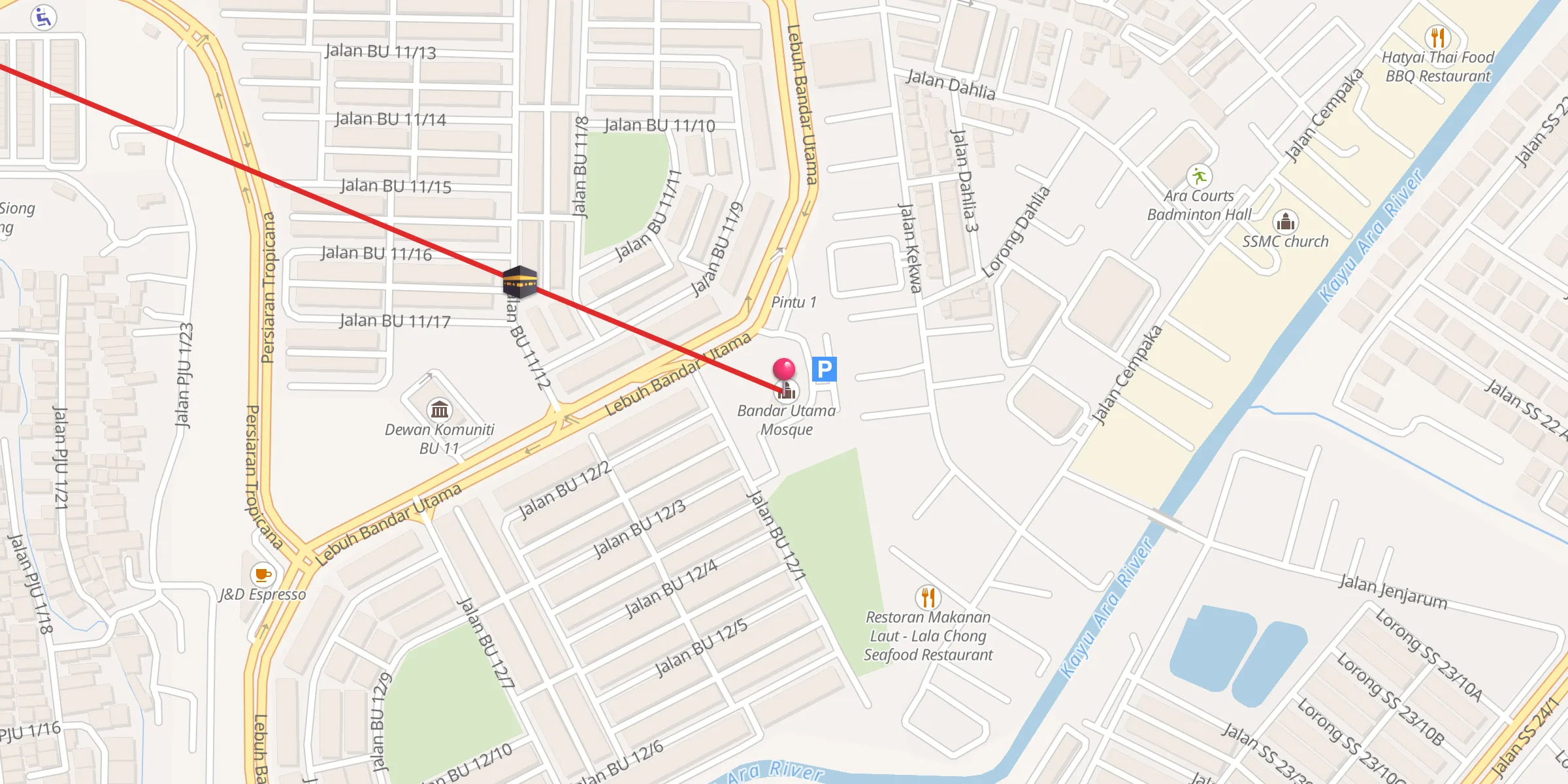 Carte de localisation : Masjid Bandar Utama