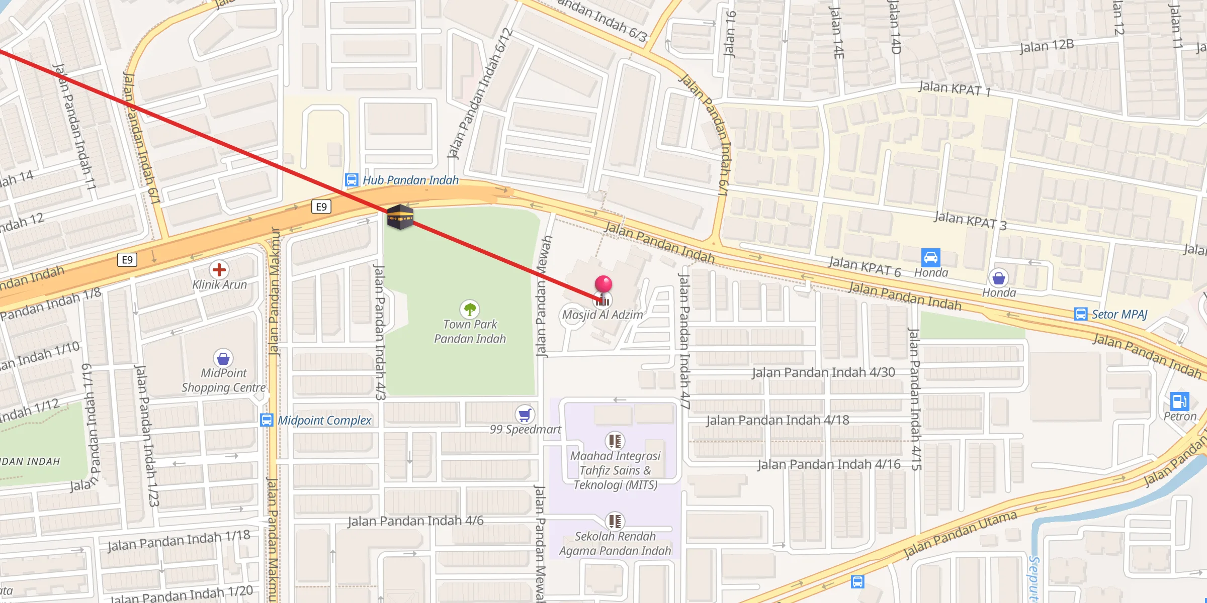 Carte de localisation : Masjid Al Adzim