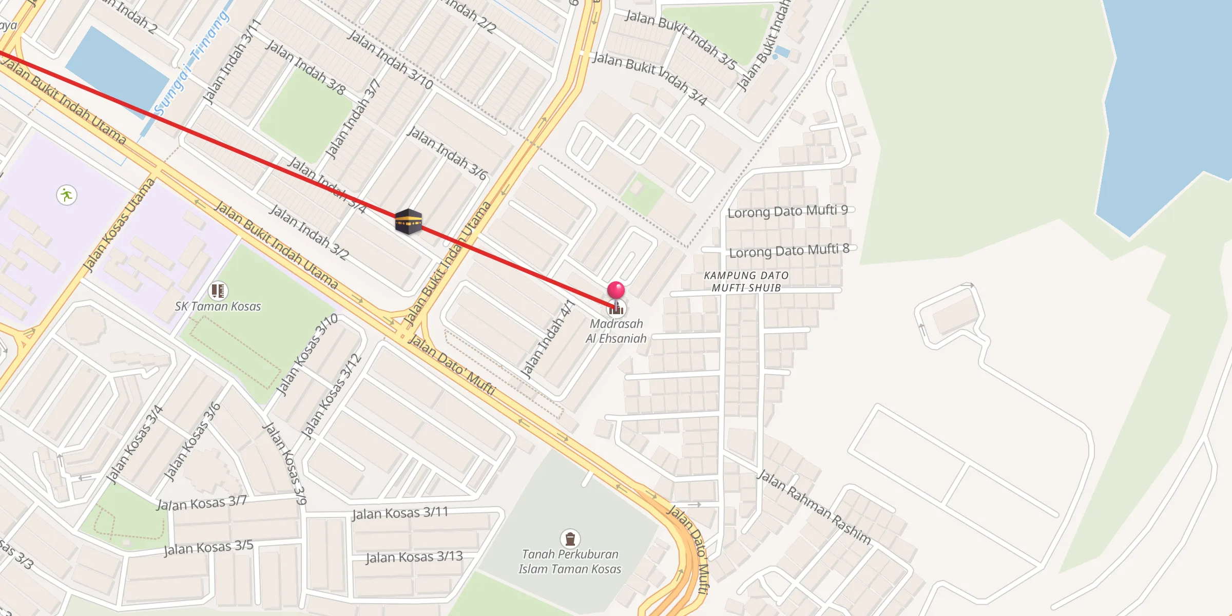 Carte de localisation : Madrasah Al Ehsaniah