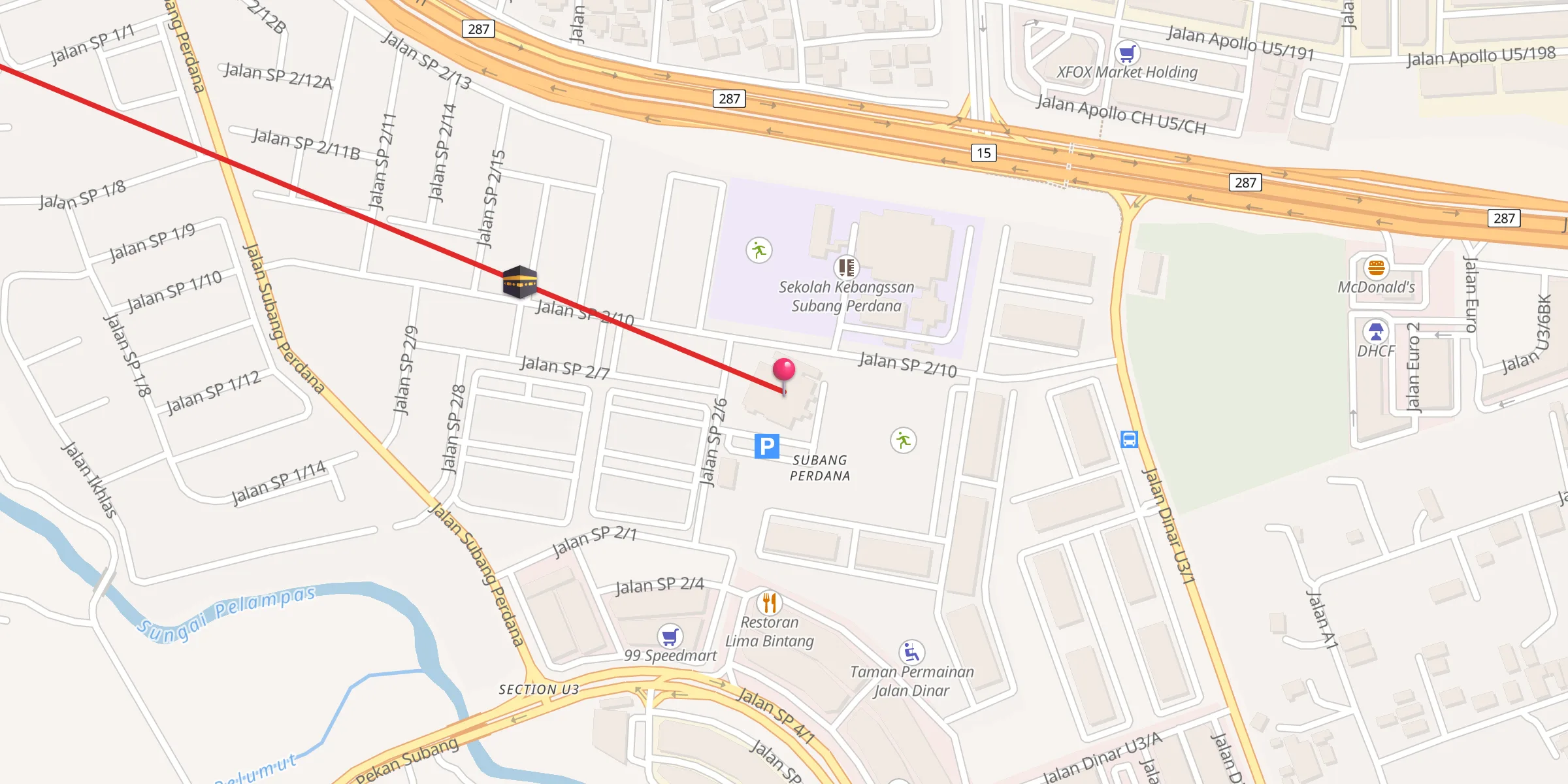 Carte de localisation : Masjid Taman Subang Perdana