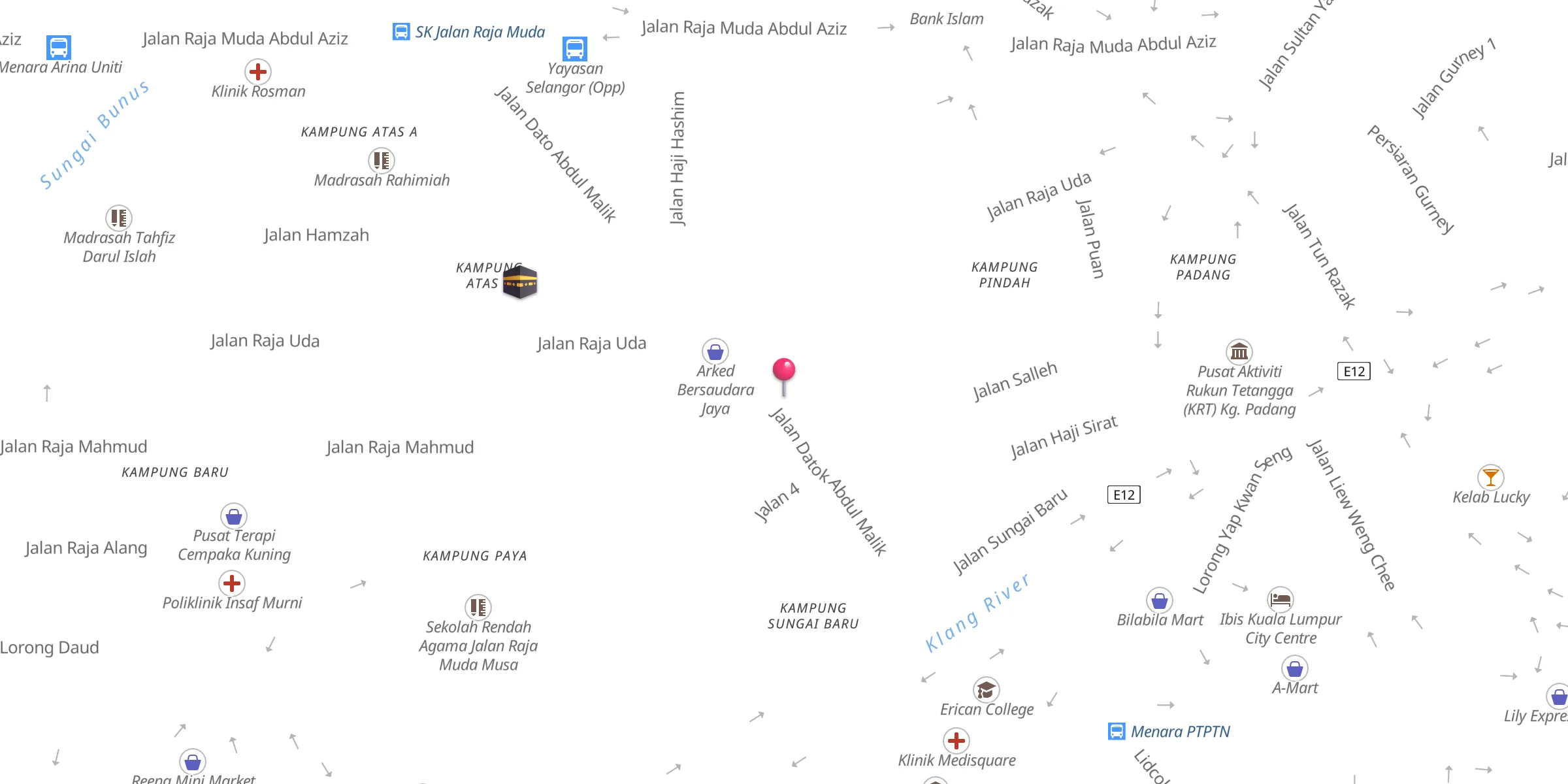 Carte de localisation : Madrasah Rajaiyah Kampung Baru