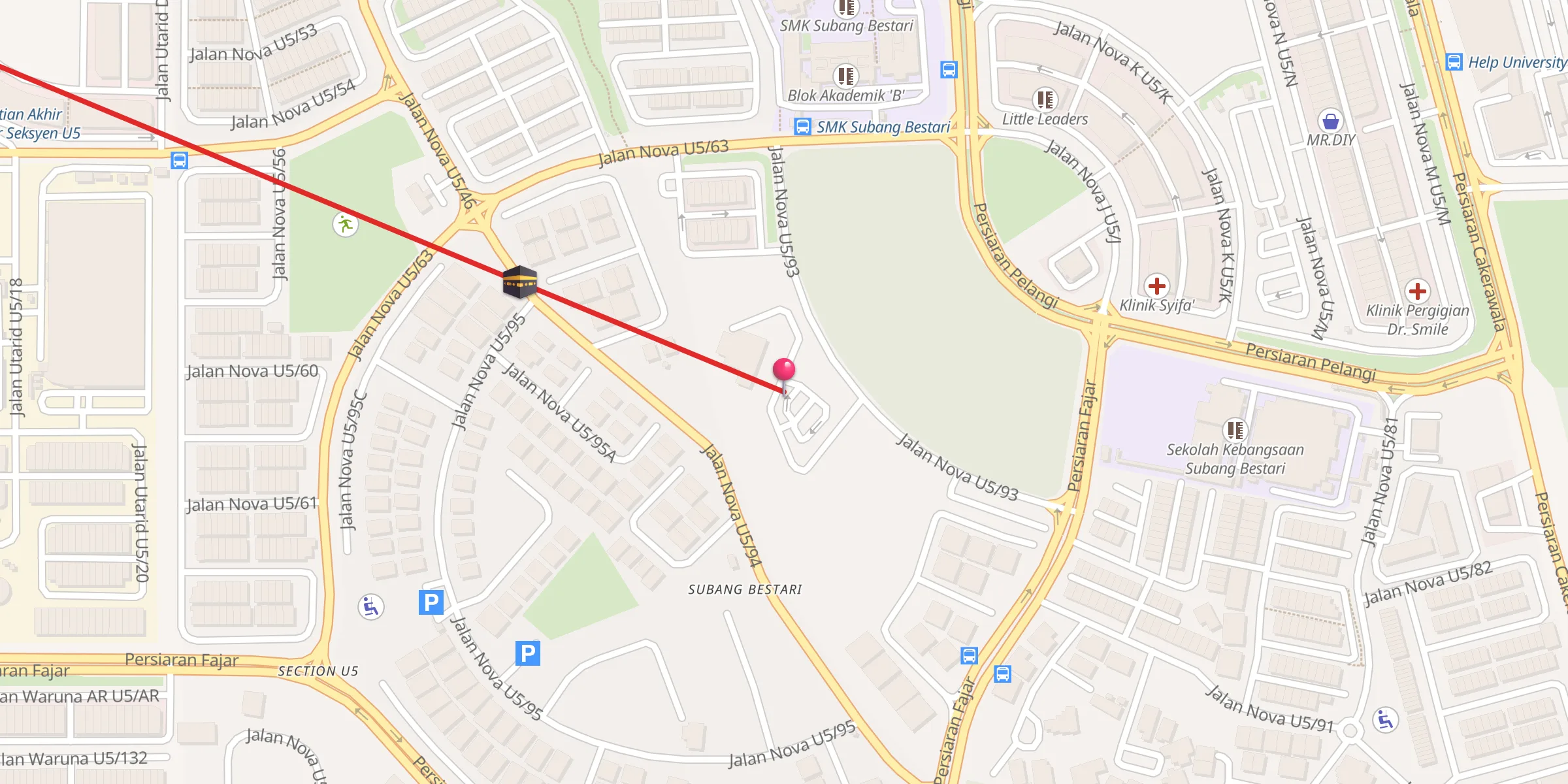 Carte de localisation : Masjid Subang Bestari U5