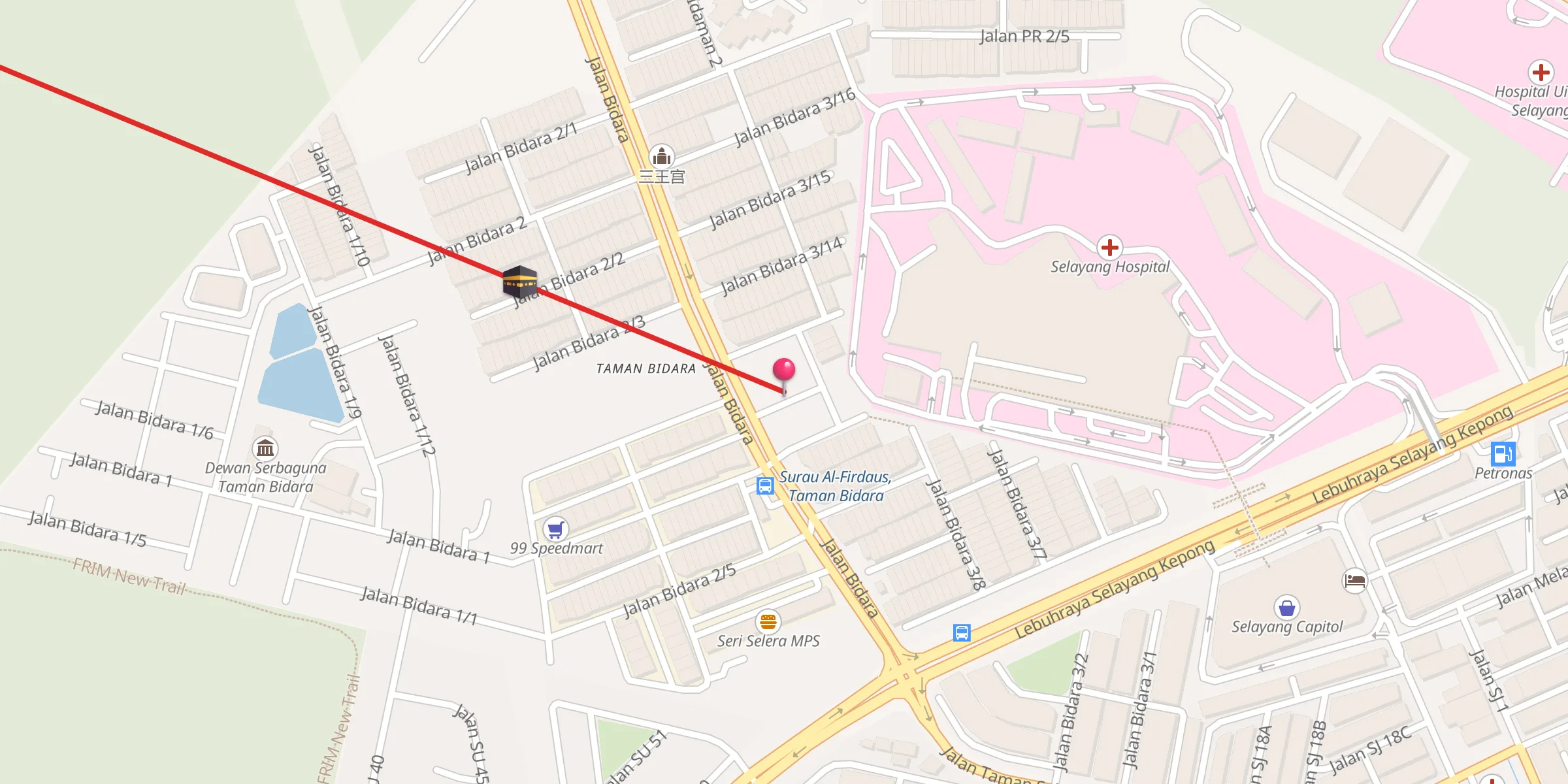 Carte de localisation : Surau Al-Firdaus