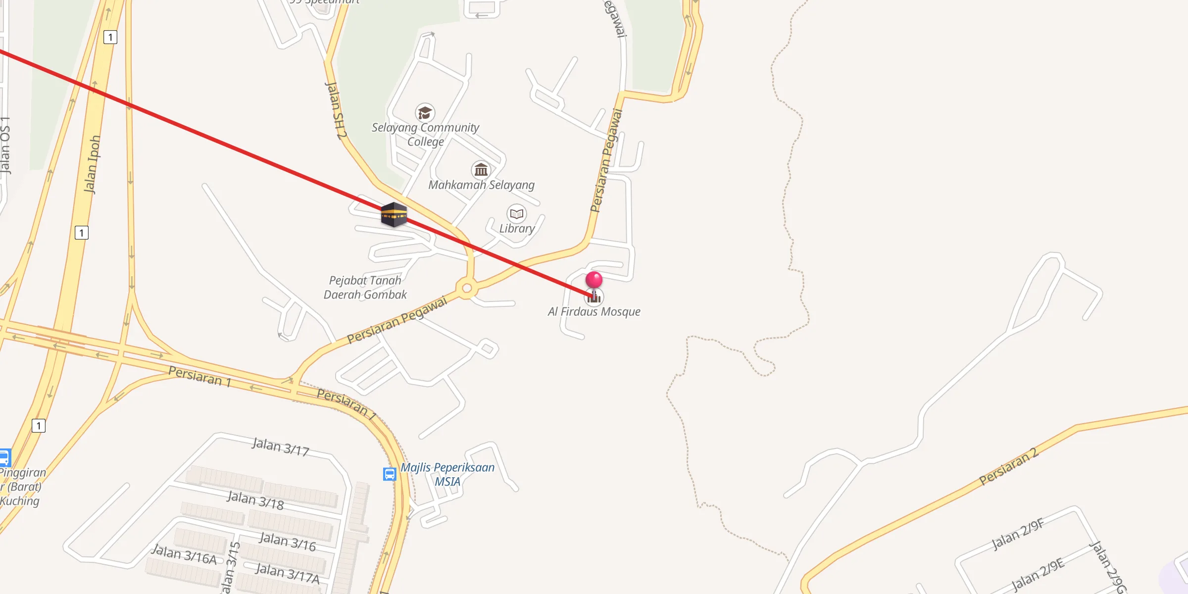 Carte de localisation : Masjid Al Firdaus