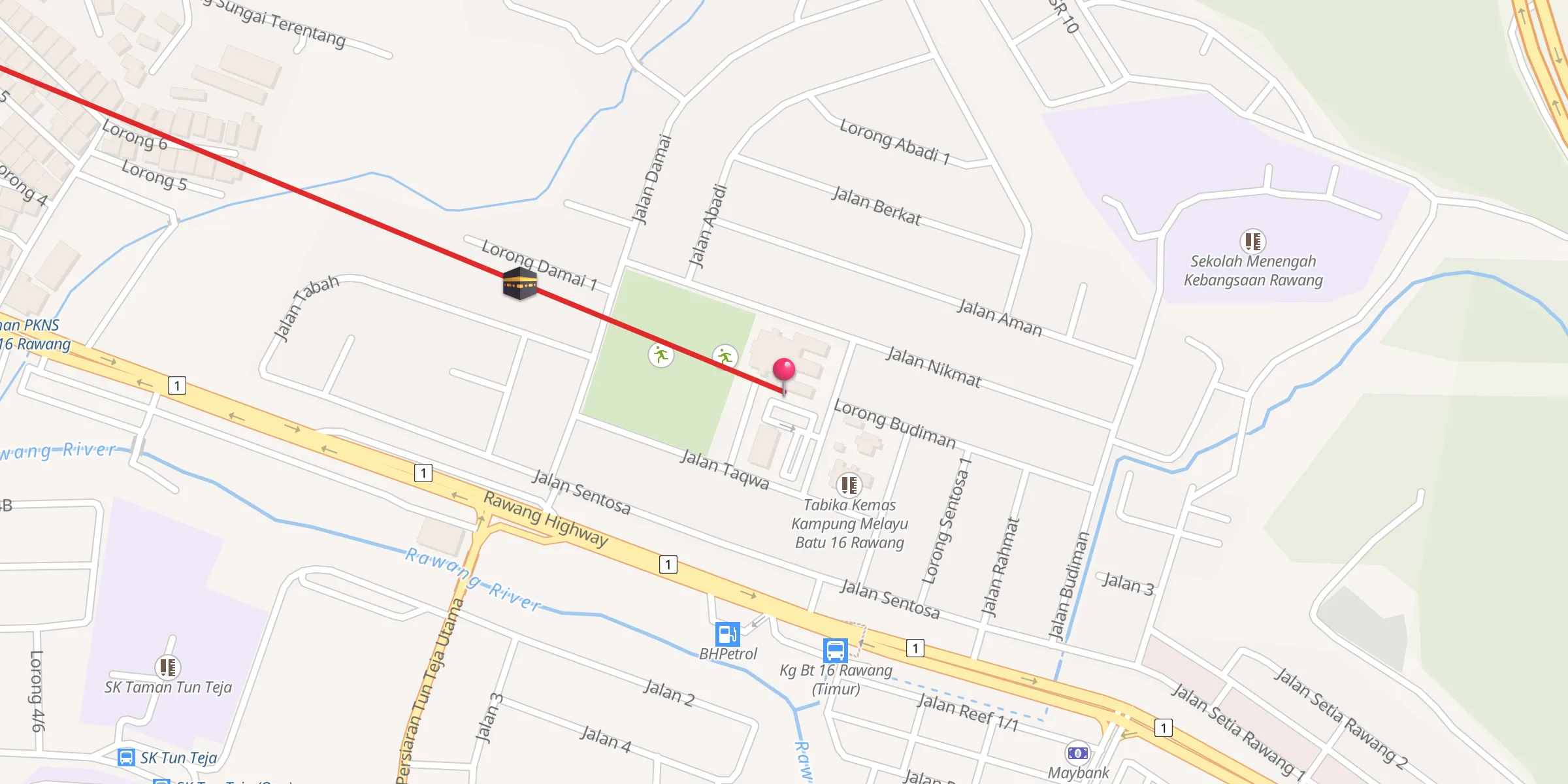 Carte de localisation : Masjid Kampung Melayu Batu 16 Rawang