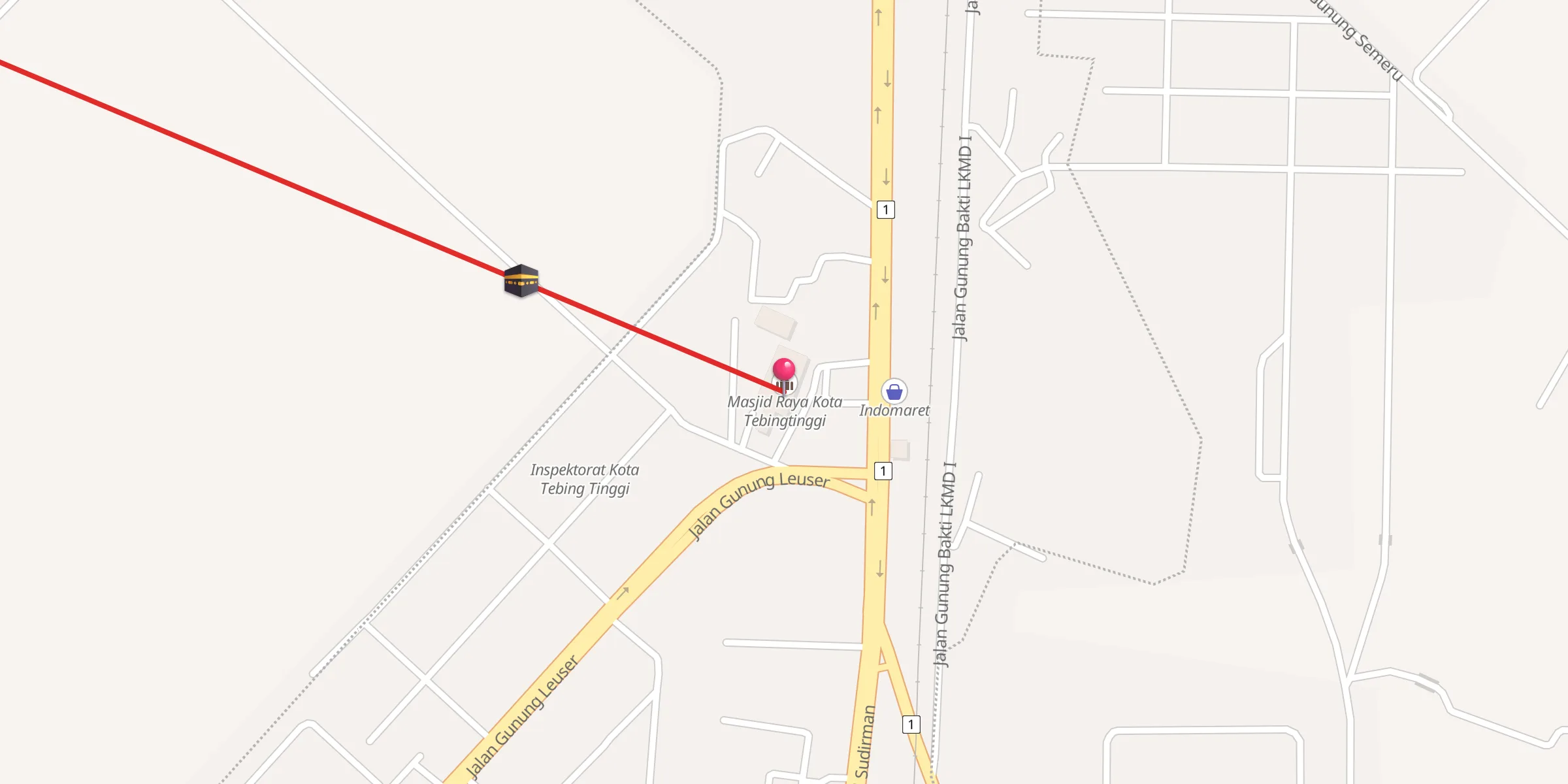 Carte de localisation : Masjid Raya Kota Tebingtinggi