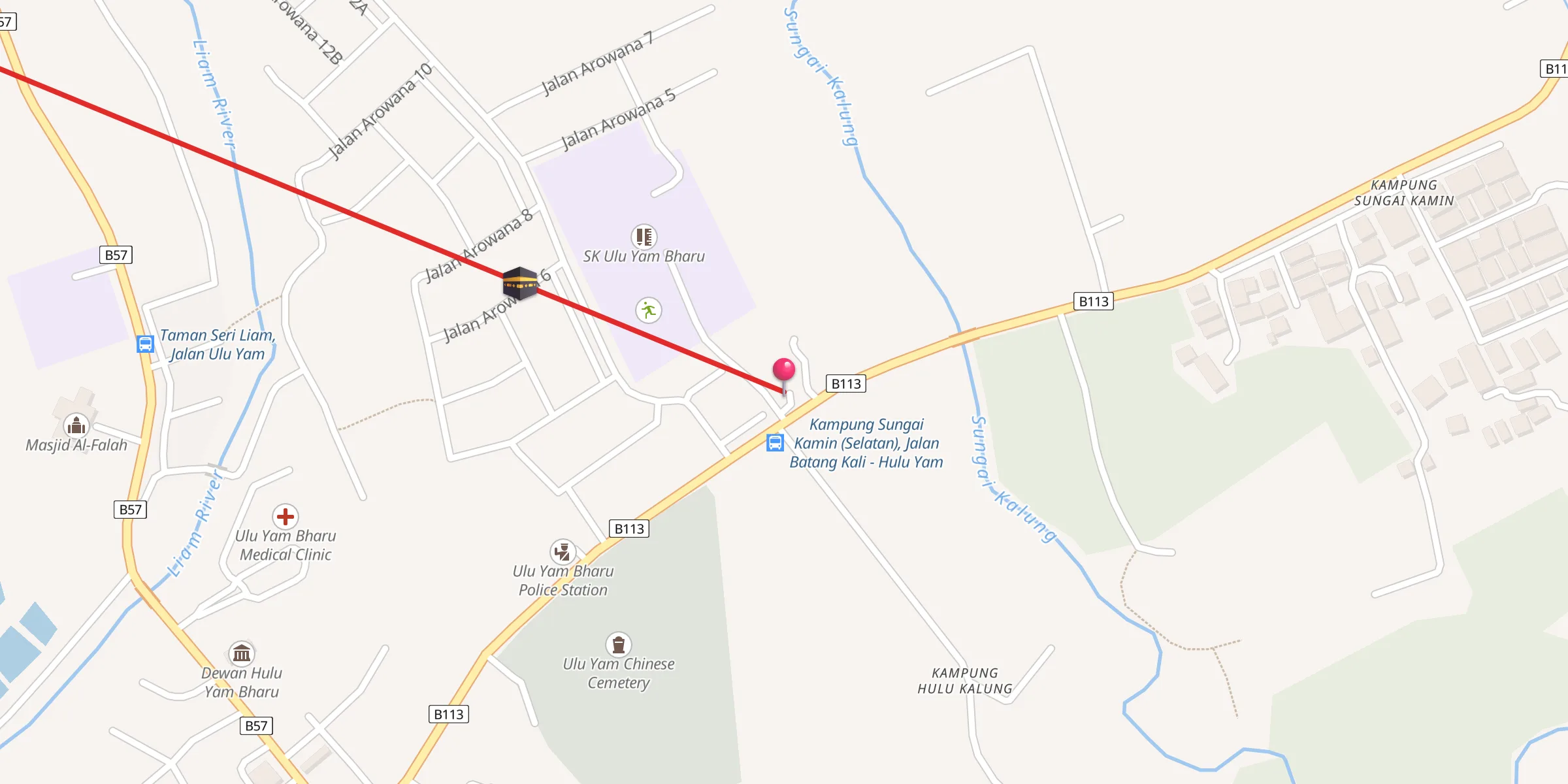 Carte de localisation : Masjid Lama Hulu Yam Bharu