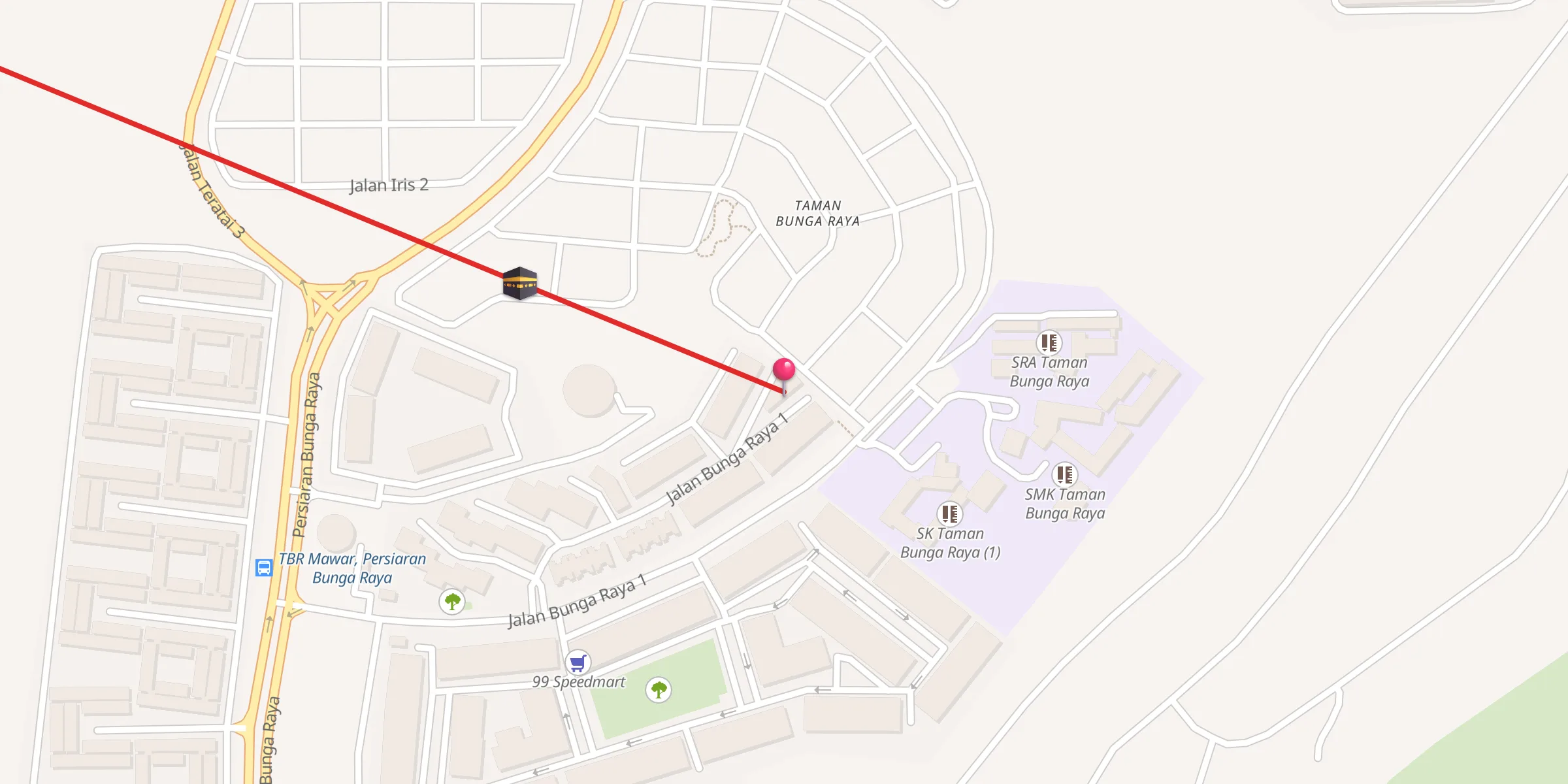 Carte de localisation : Surau Raudhatul Jannah