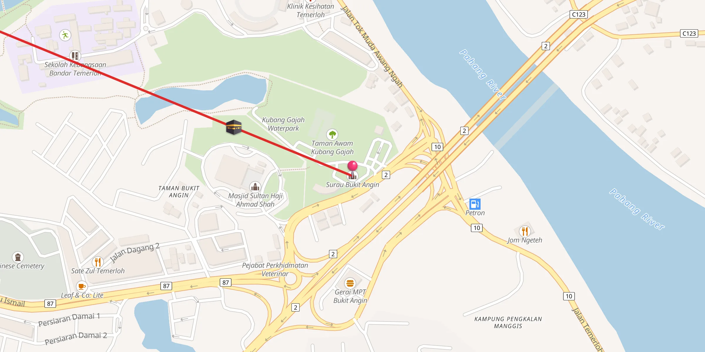 Carte de localisation : Surau Bukit Angin