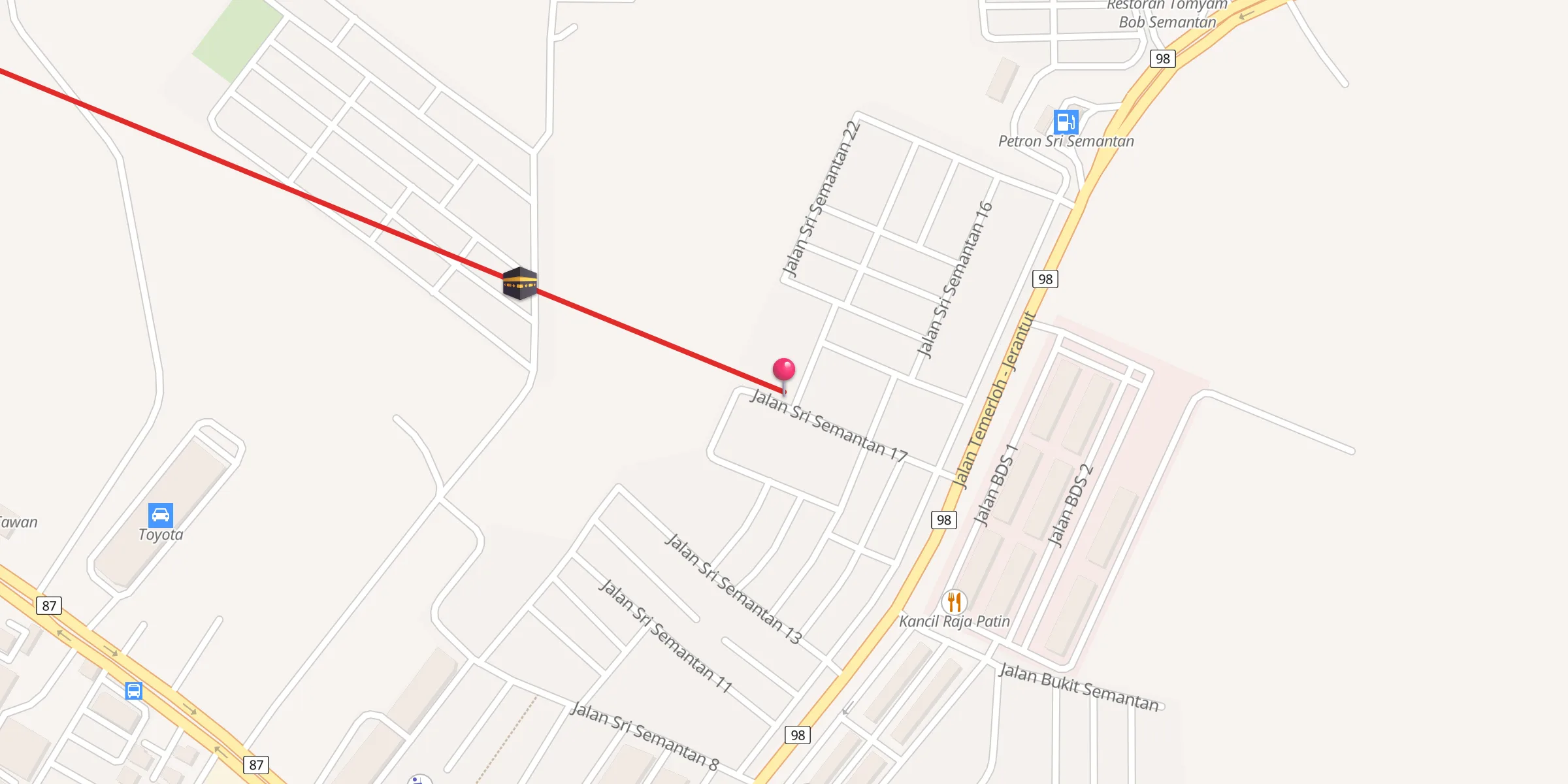 Carte de localisation : Masjid Taman Sri Semantan