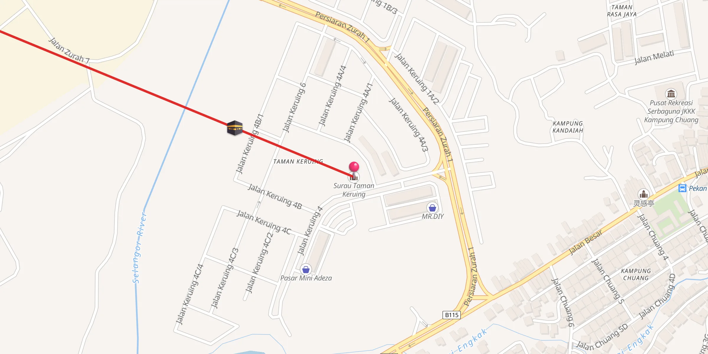 Carte de localisation : Surau Taman Keruing