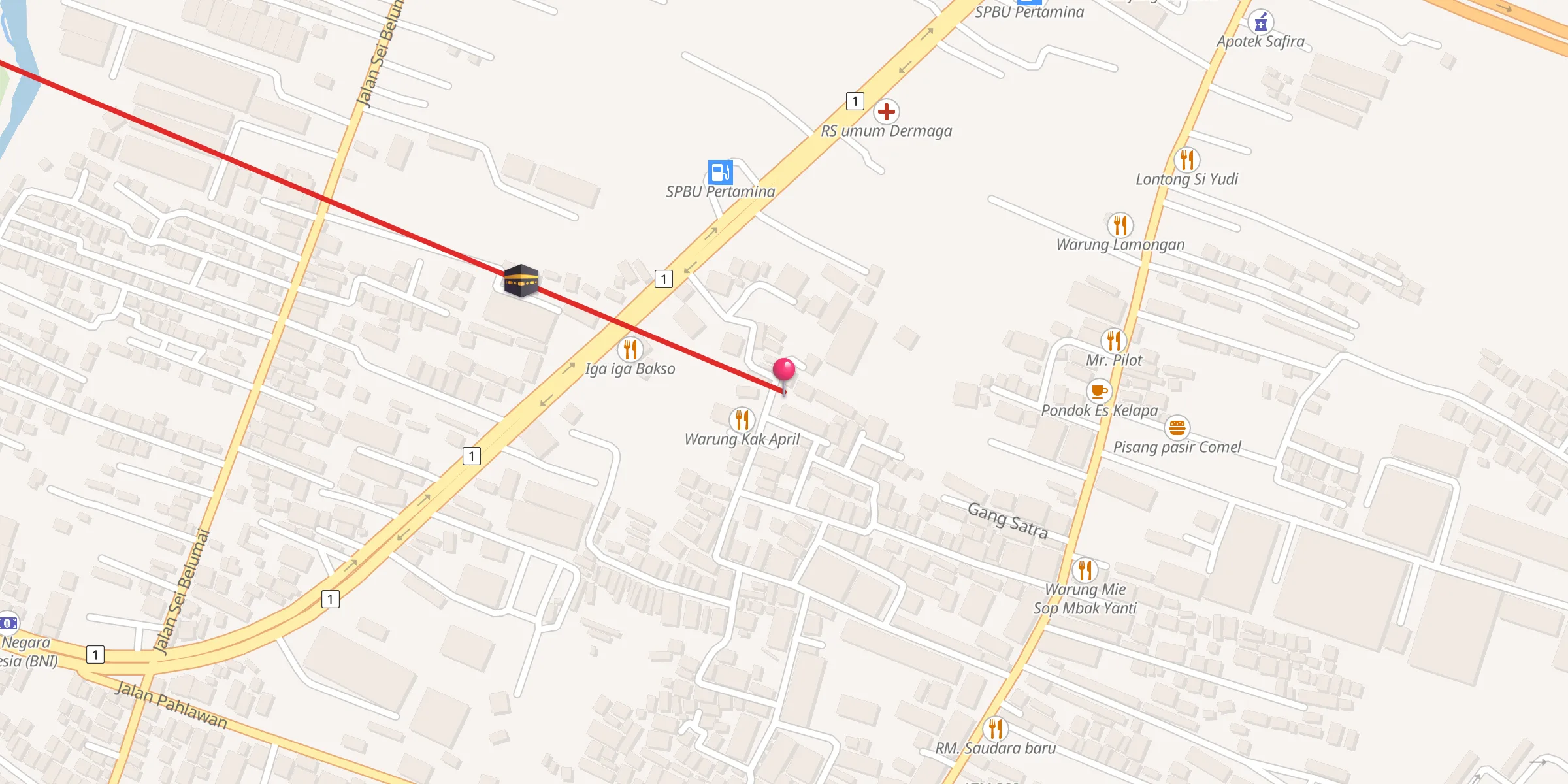 Carte de localisation : Mushola Al Ikhwah