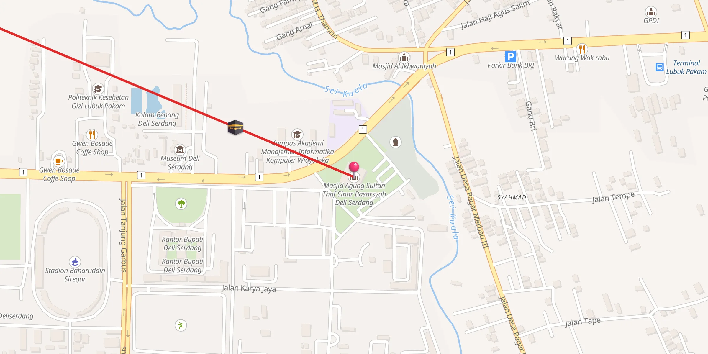 Carte de localisation : Masjid Agung Sultan Thaf Sinar Basarsyah Deli Serdang
