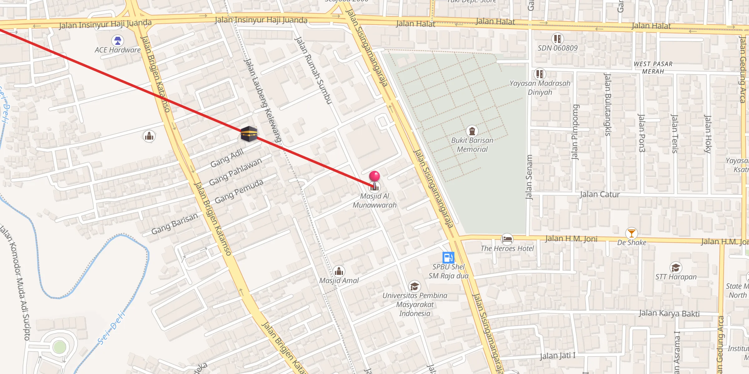 Carte de localisation : Masjid Al Munawwarah