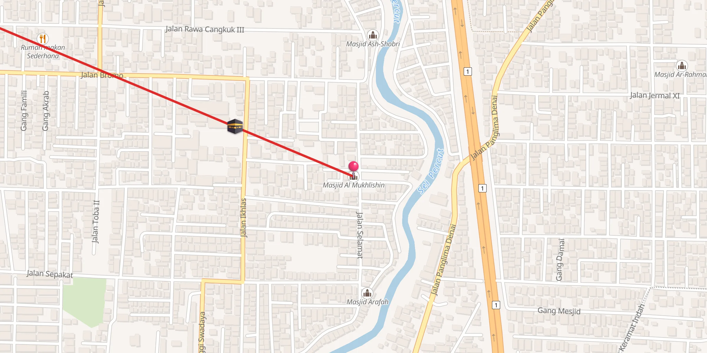 Carte de localisation : Masjid Al Mukhlishin