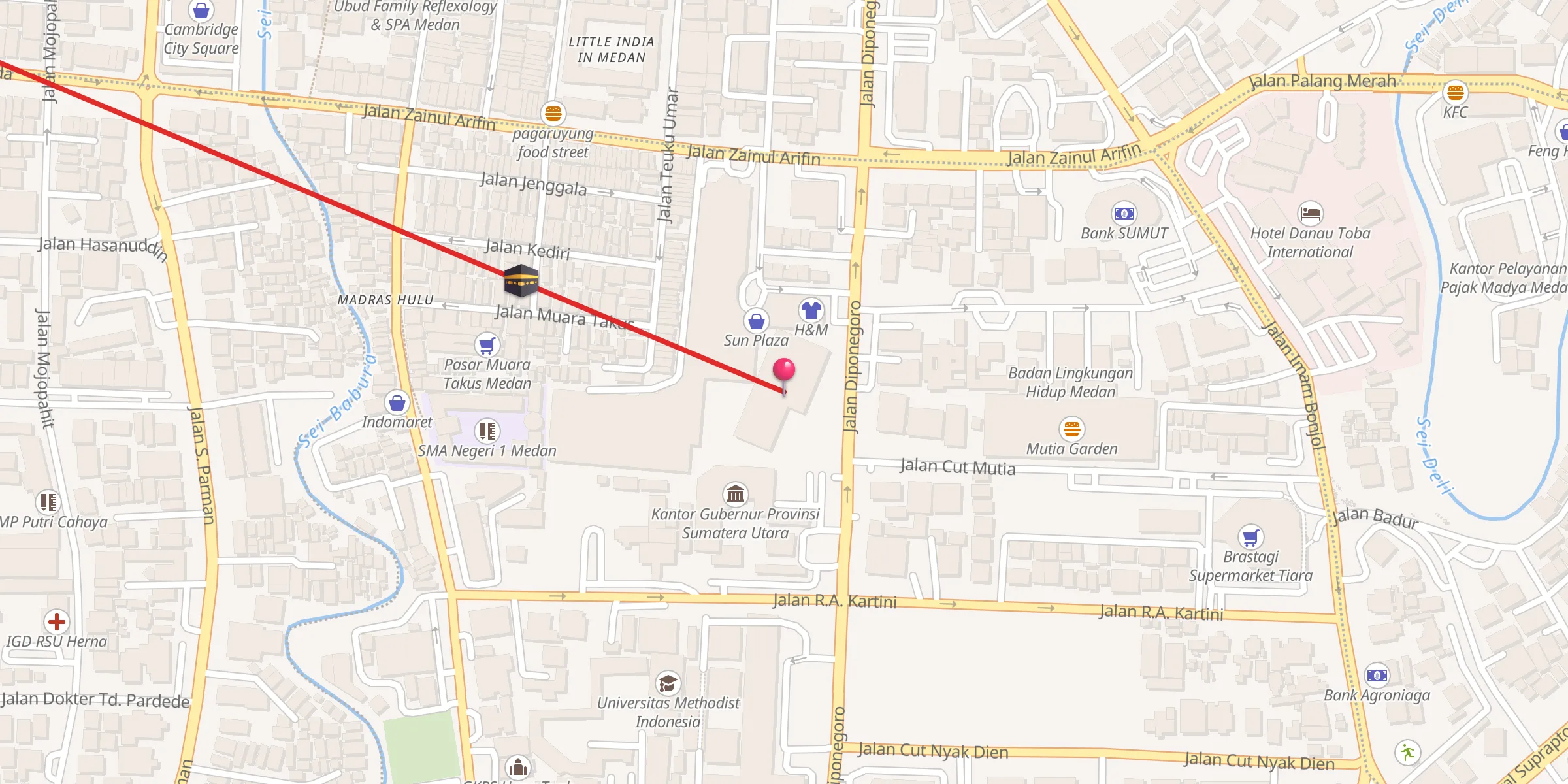Carte de localisation : Masjid Agung Medan