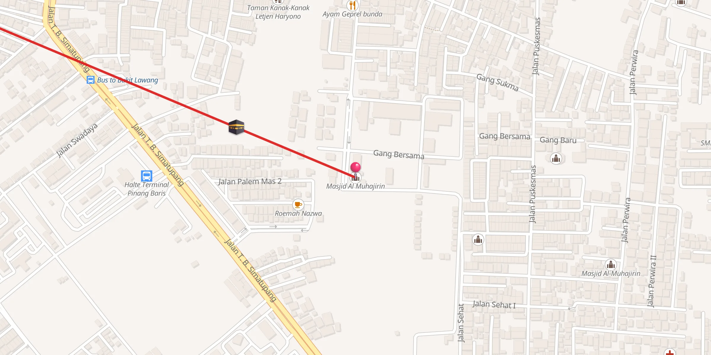 Carte de localisation : Masjid Al Muhajirin