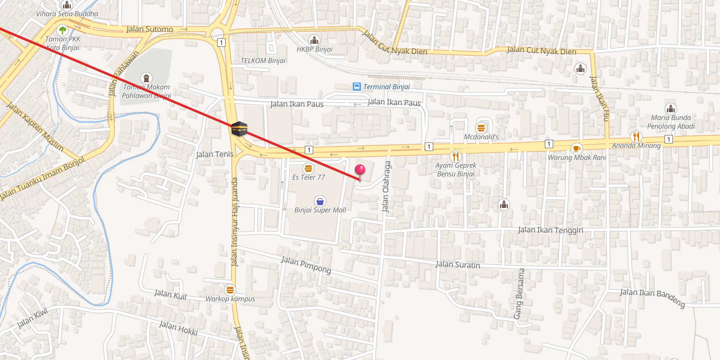 Carte de localisation : Masjid Agung Binjai