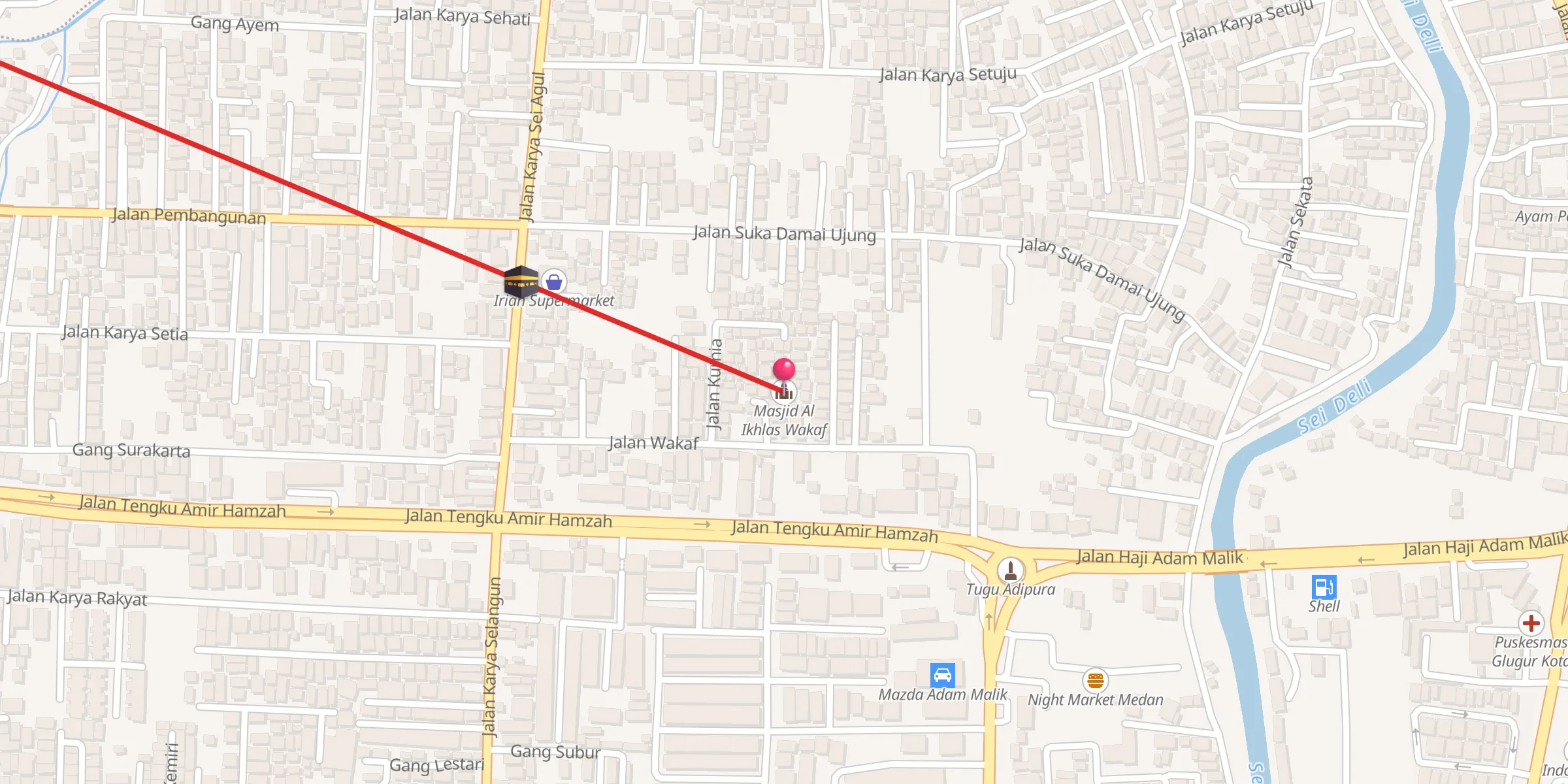 Carte de localisation : Masjid Al Ikhlas Wakaf