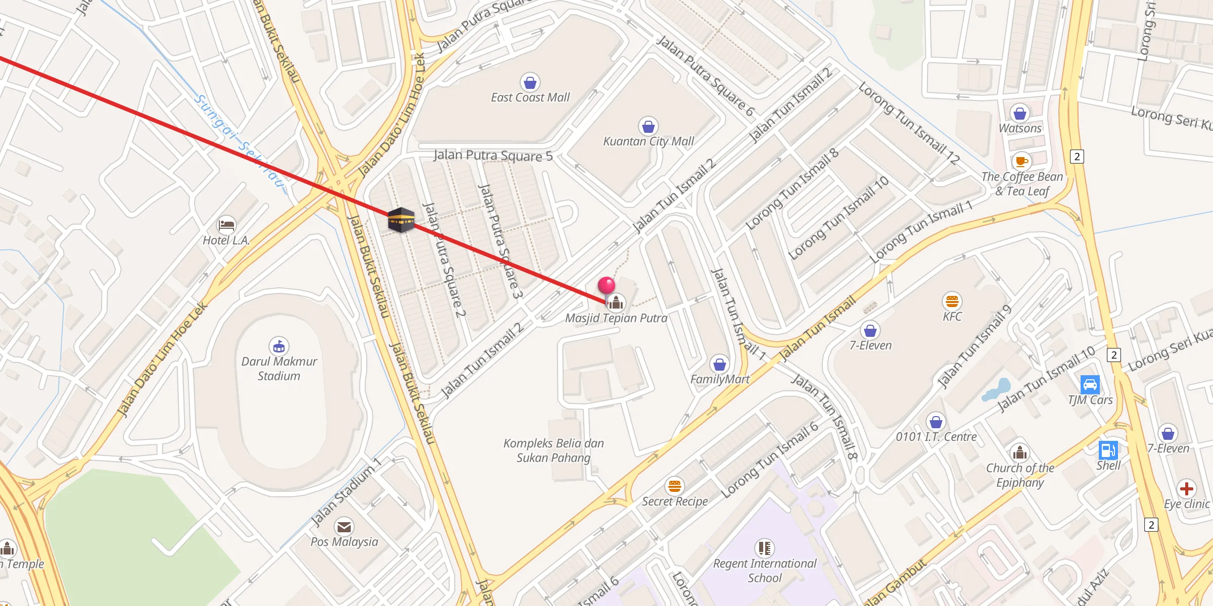 Carte de localisation : Masjid Tepian Putra