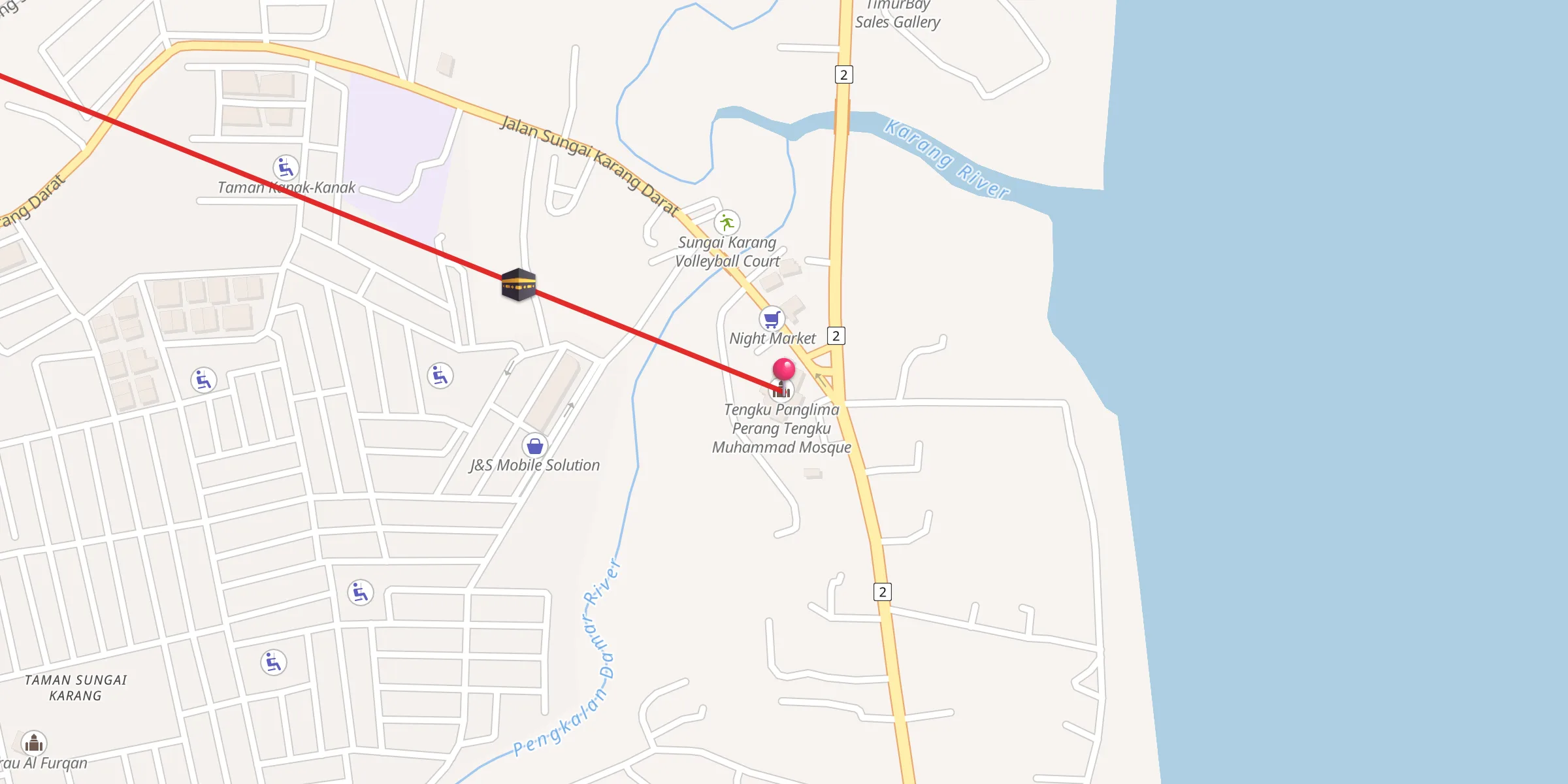 Carte de localisation : Masjid Tengku Panglima Perang Tengku Muhammad