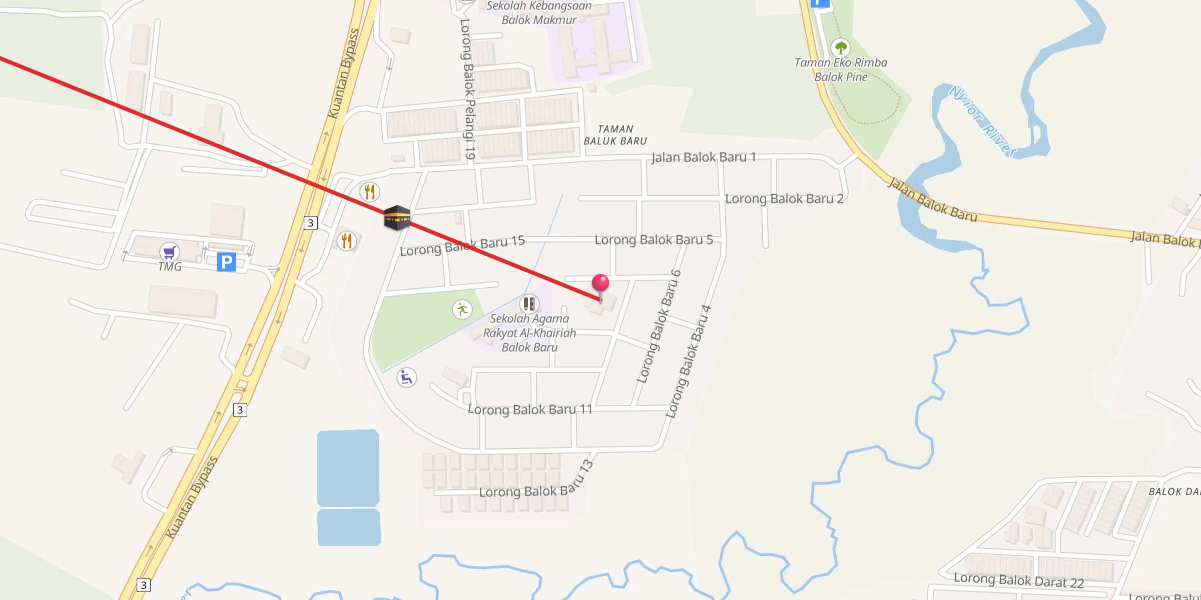 Carte de localisation : Masjid Al-Khairiah Balok Baru