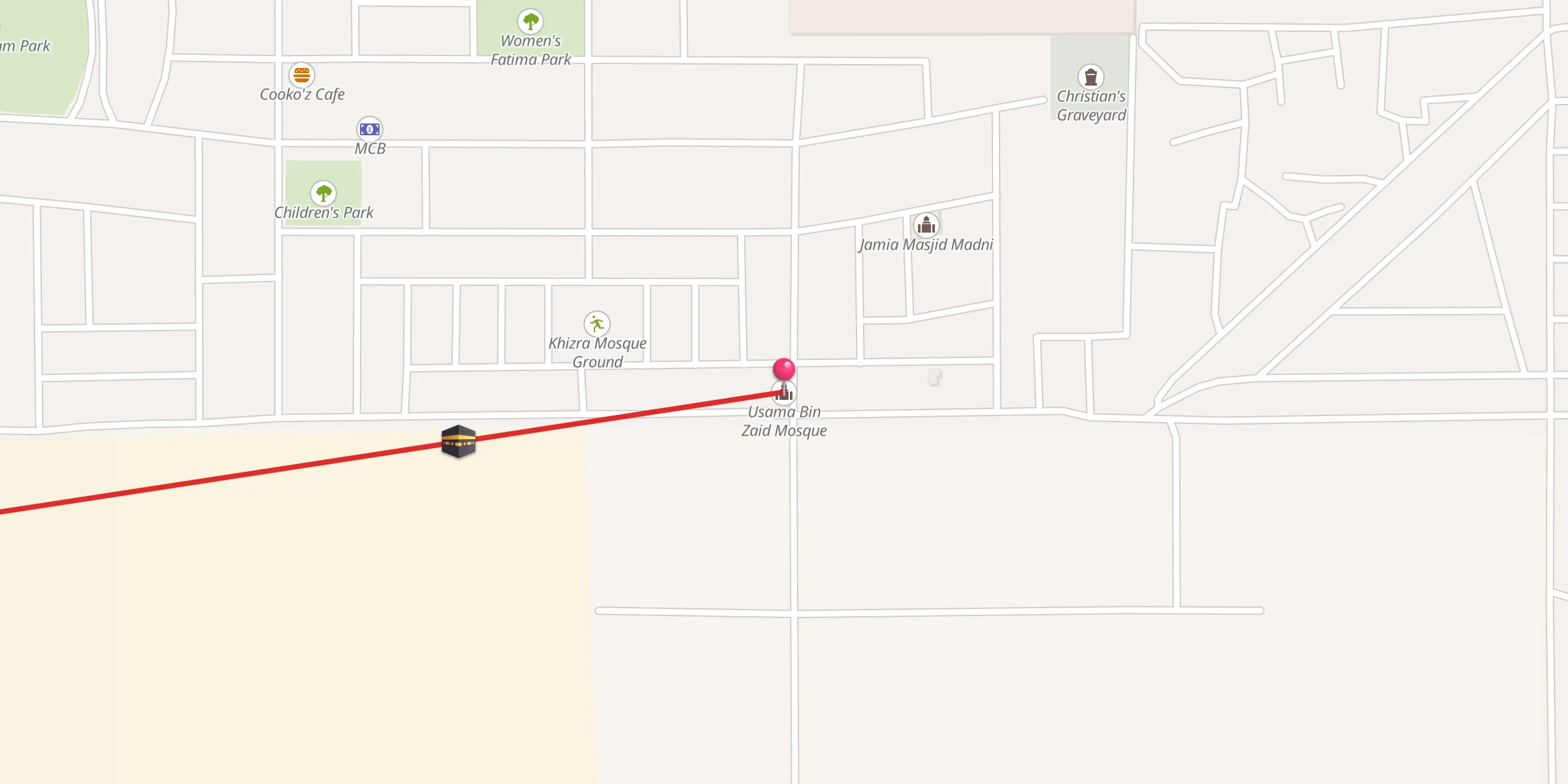 Carte de localisation : Usama Bin Zaid Mosque