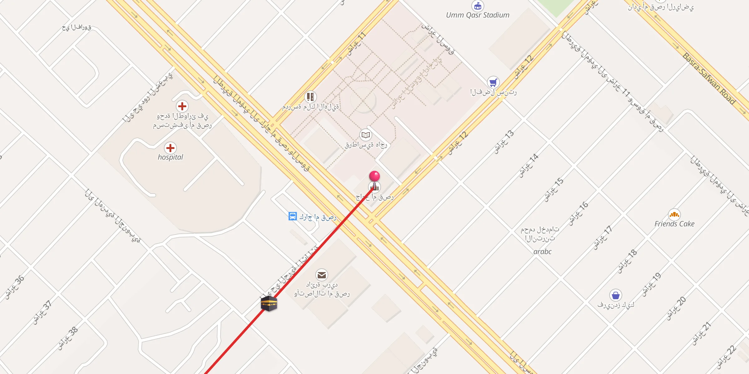 Carte de localisation : جامع أم قصر