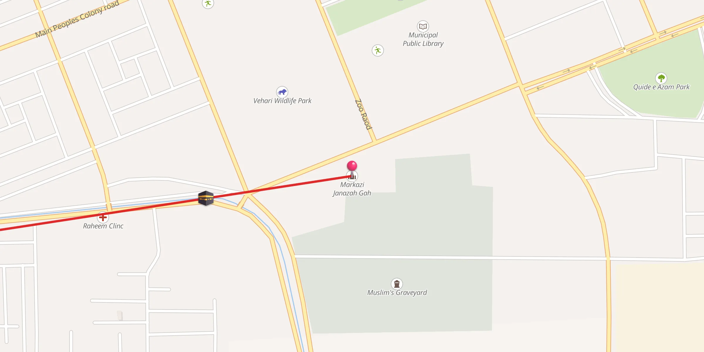 Carte de localisation : Markazi Janazah Gah