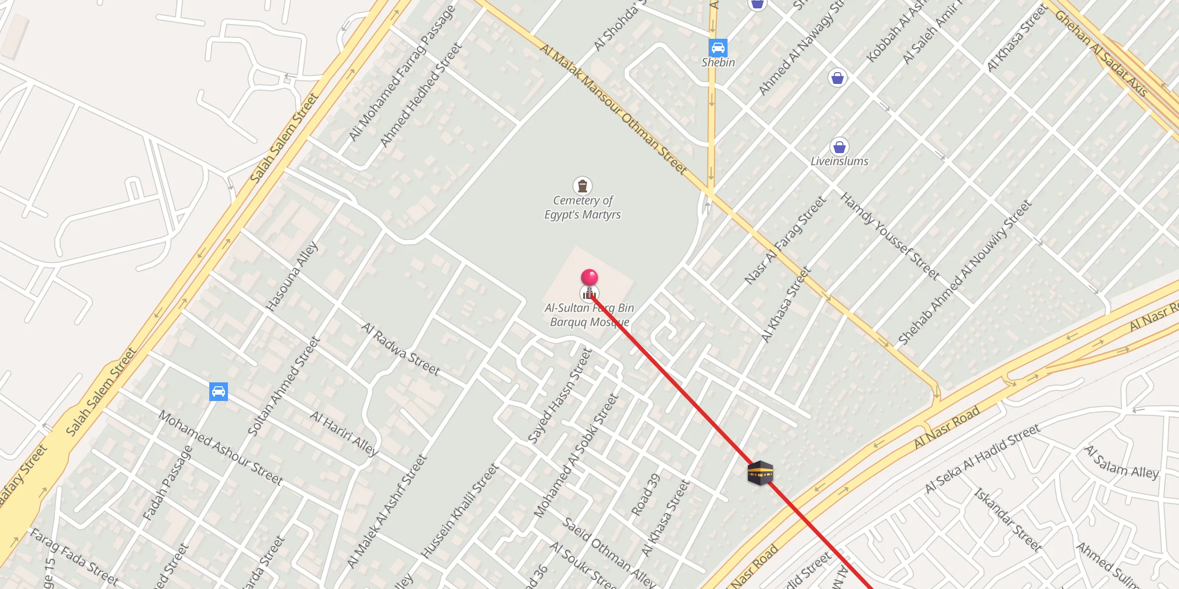 Carte de localisation : Al-Sultan Farg Bin Barquq Mosque