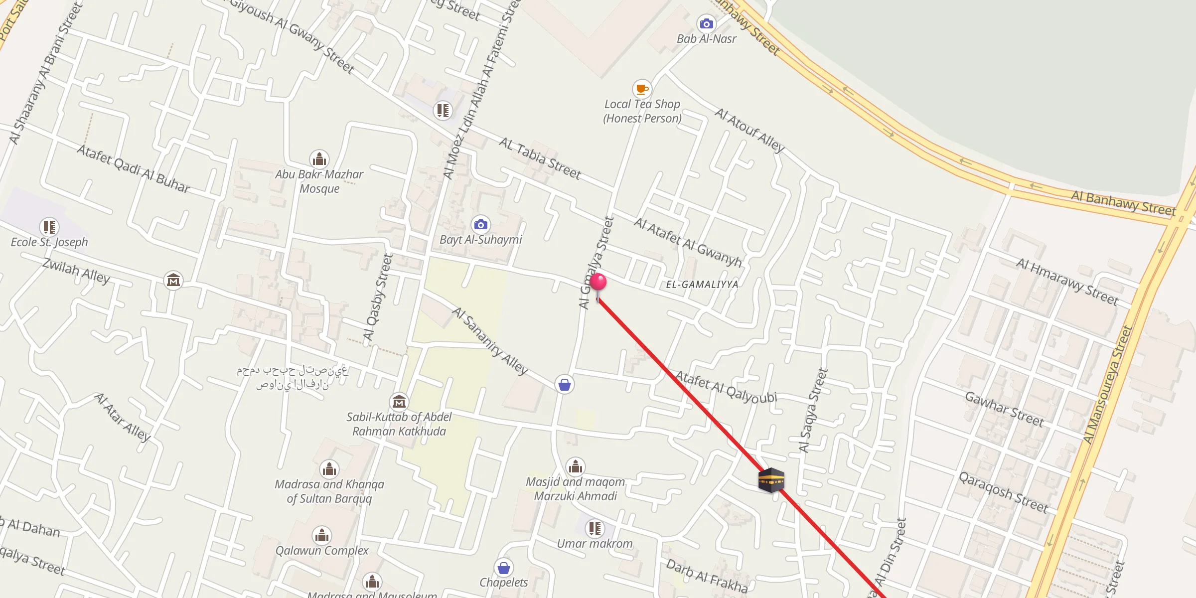 Carte de localisation : Al-Muzaffar Bebars Al-Jashinkeer