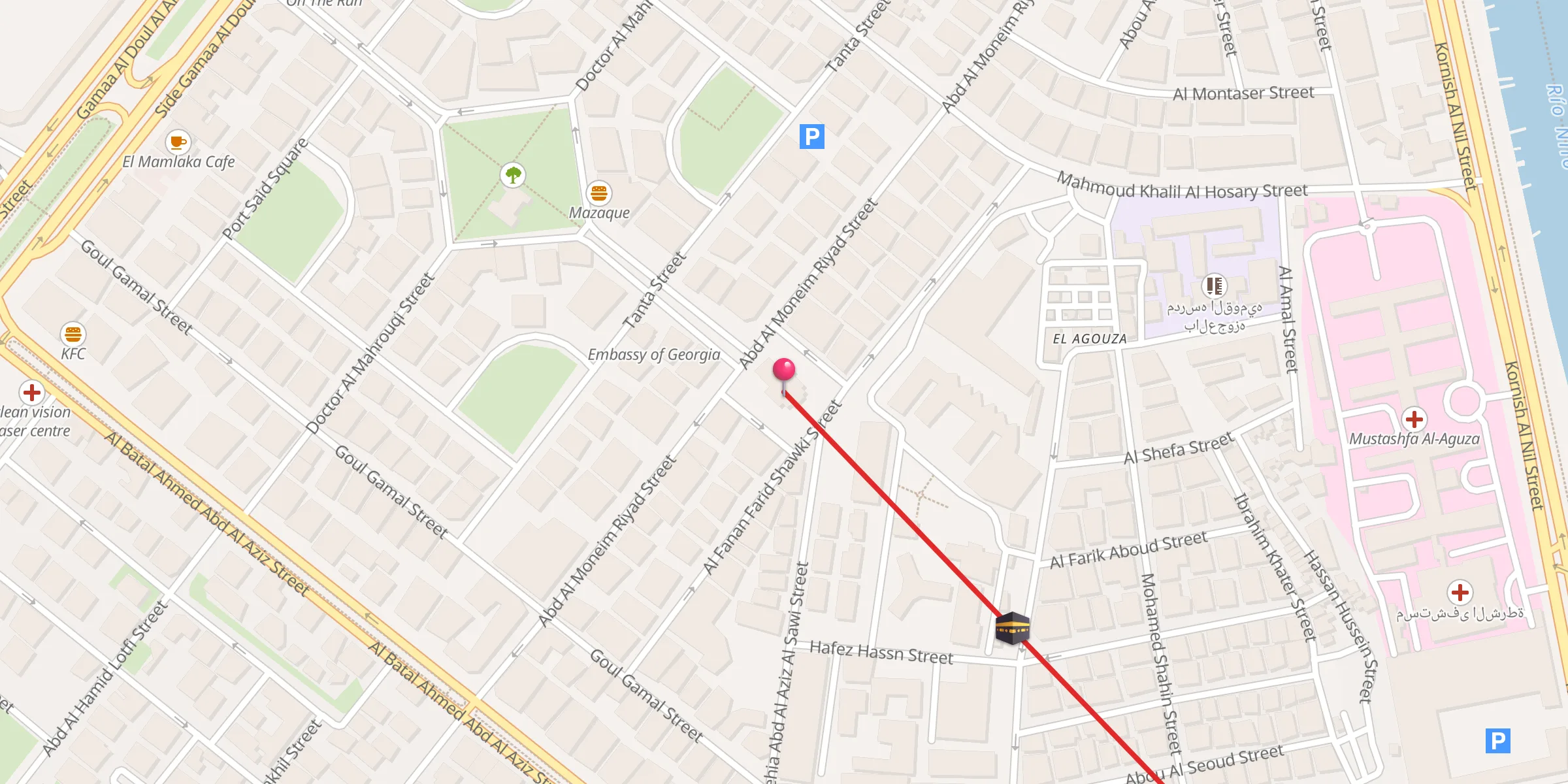 Carte de localisation : Abdel Rahman El kawakbey