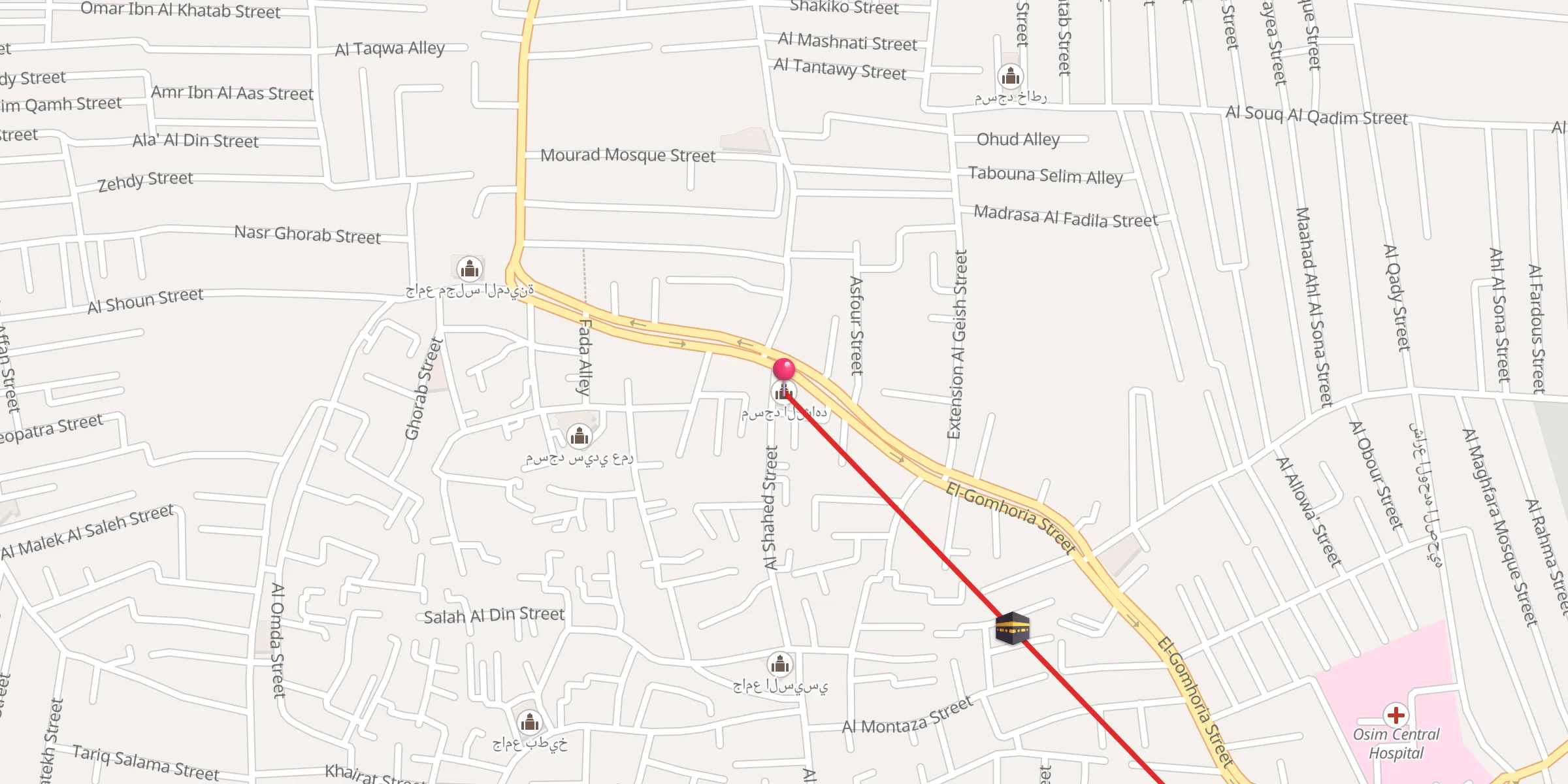Carte de localisation : مسجد الشاهد